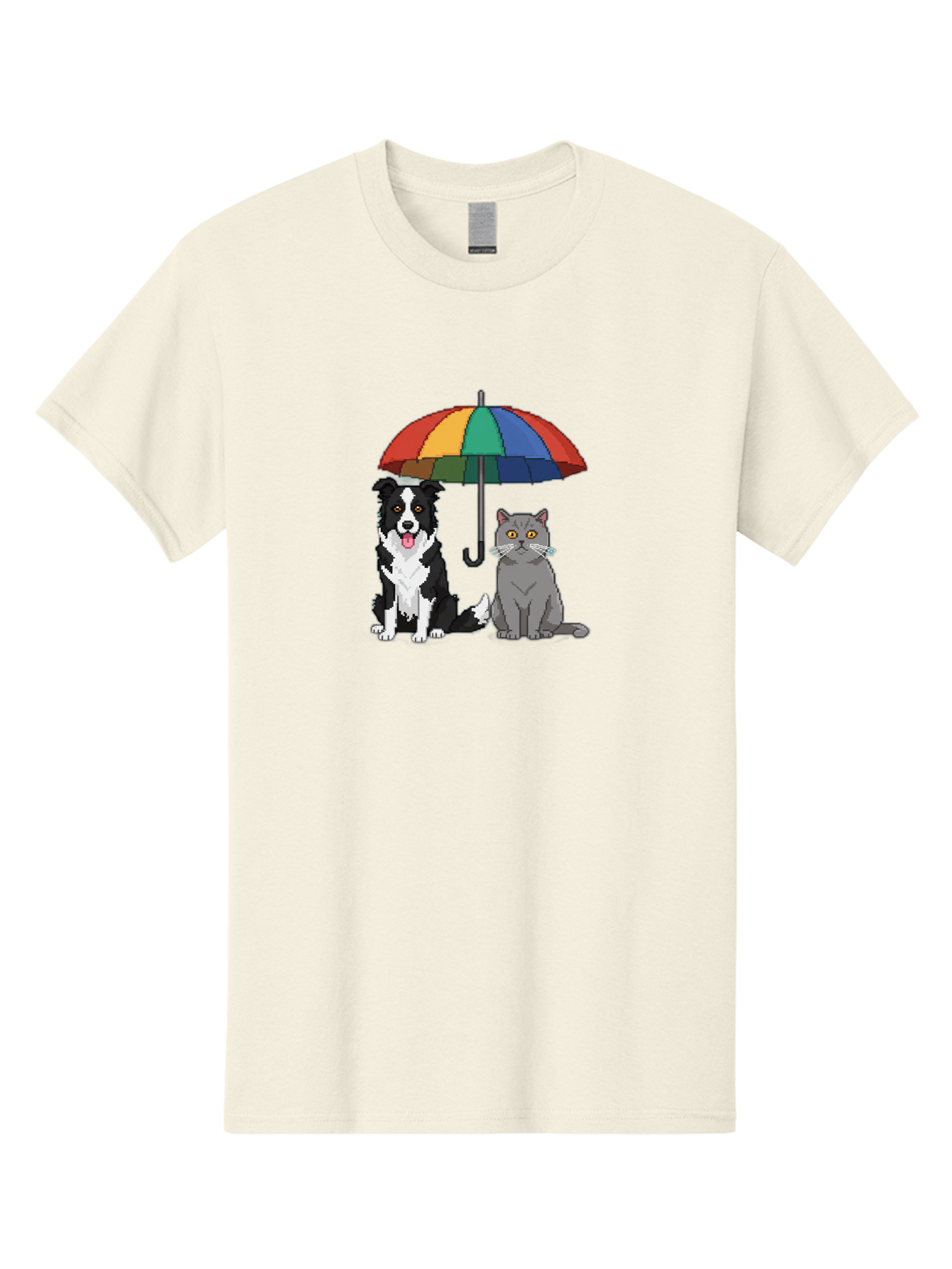 Cat-And-Dog-Under-Umbrella-3 Men'S Graphic Tee, 100% Cotton, Comfortable Casual Summer Wear, Machine Washable, Vintage Camera, Old Camera, Antique Camera, Black Camera, Classic Photography, Photography Equipment, Nostalgic Device, Film Camera, Baf717