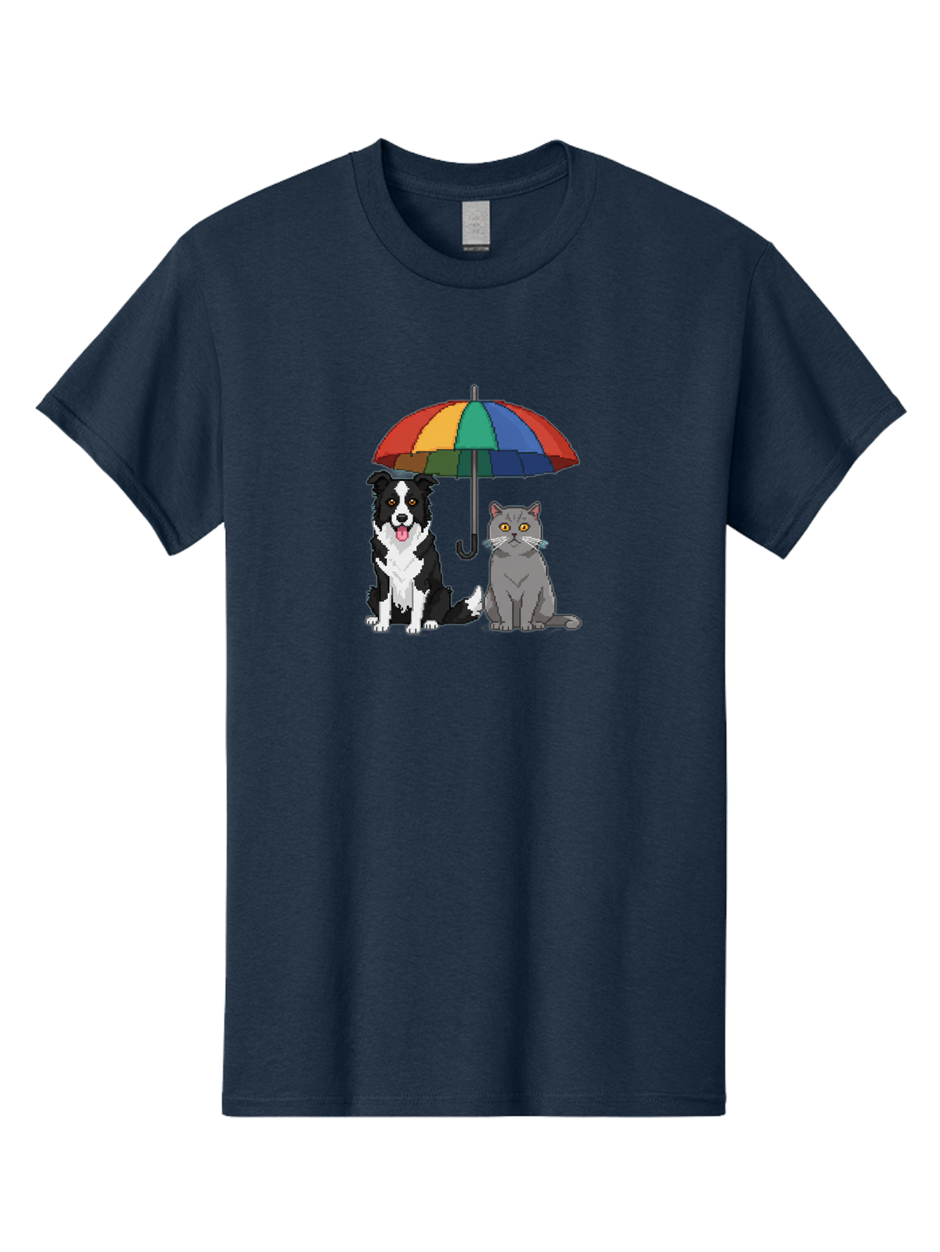 Cat-And-Dog-Under-Umbrella-3 Men'S Graphic Tee, 100% Cotton, Comfortable Casual Summer Wear, Machine Washable, Vintage Camera, Old Camera, Antique Camera, Black Camera, Classic Photography, Photography Equipment, Nostalgic Device, Film Camera, Baf717