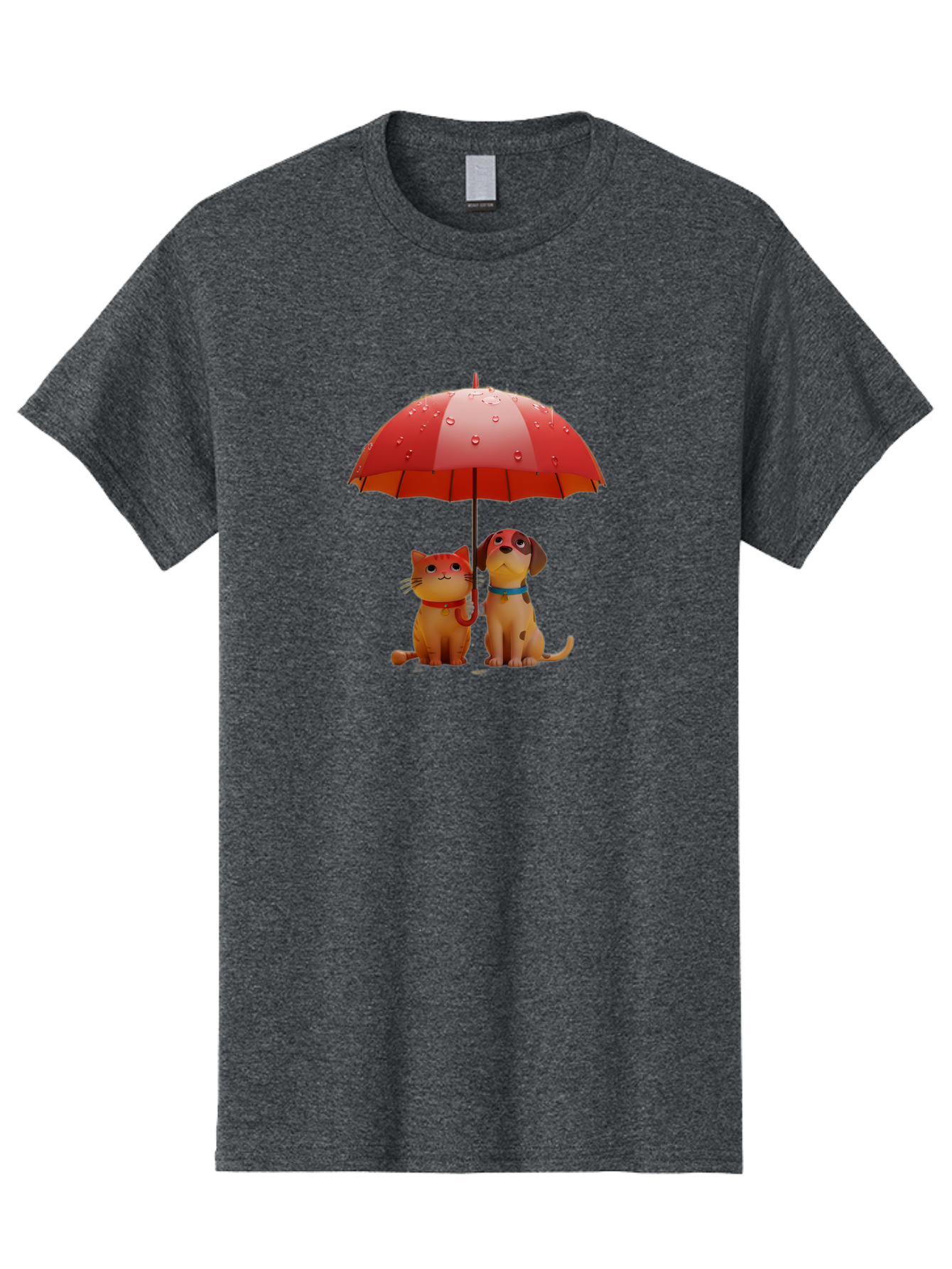 Cat-And-Dog-Under-Umbrella-4 Men'S Graphic Tee, 100% Cotton, Comfortable Casual Summer Wear, Machine Washable, Vintage Camera, Old Camera, Antique Camera, Black Camera, Classic Photography, Photography Equipment, Nostalgic Device, Film Camera, Baf718