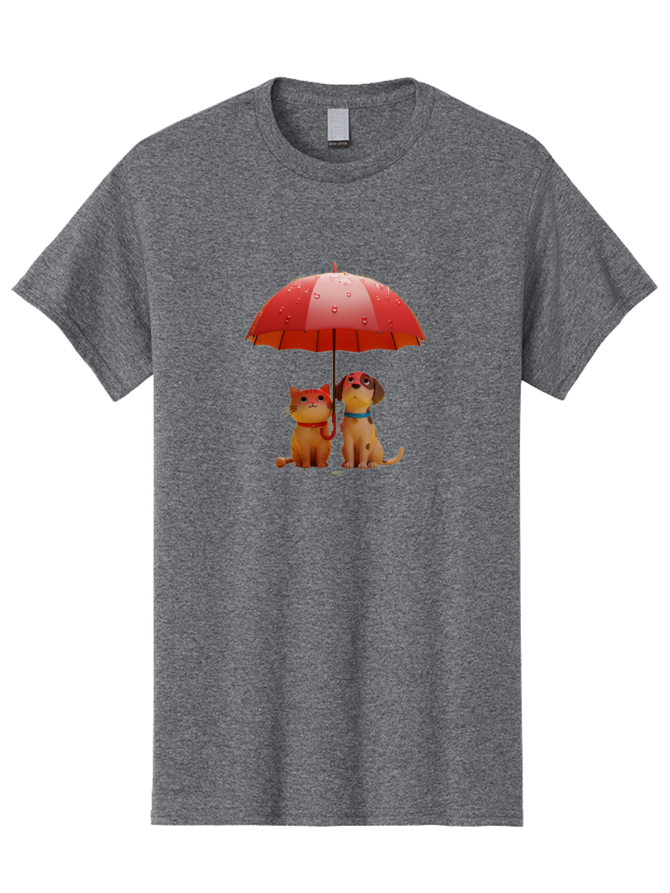 Cat-And-Dog-Under-Umbrella-4 Men'S Graphic Tee, 100% Cotton, Comfortable Casual Summer Wear, Machine Washable, Vintage Camera, Old Camera, Antique Camera, Black Camera, Classic Photography, Photography Equipment, Nostalgic Device, Film Camera, Baf718