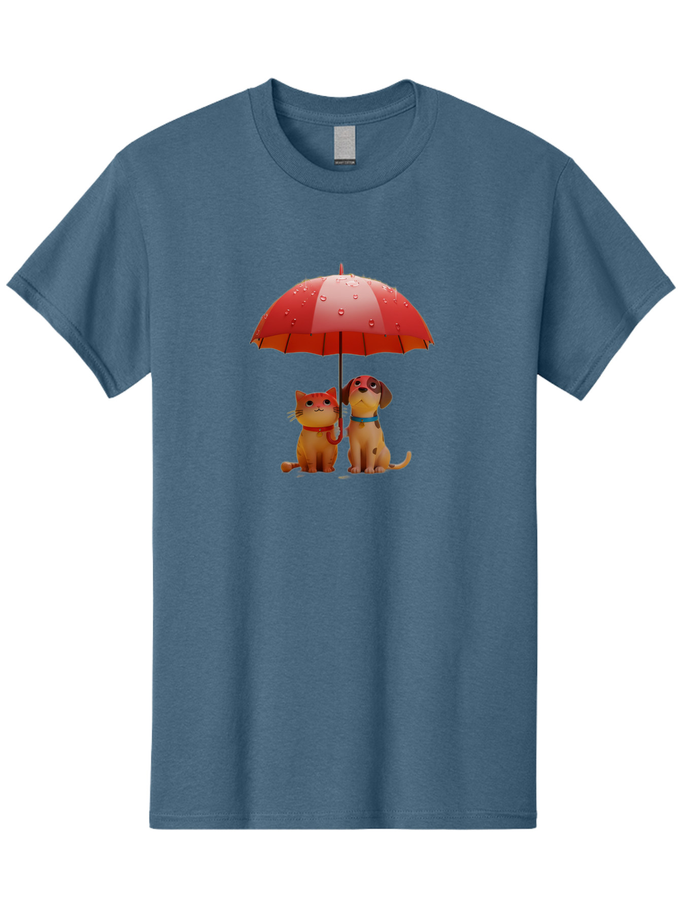 Cat-And-Dog-Under-Umbrella-4 Men'S Graphic Tee, 100% Cotton, Comfortable Casual Summer Wear, Machine Washable, Vintage Camera, Old Camera, Antique Camera, Black Camera, Classic Photography, Photography Equipment, Nostalgic Device, Film Camera, Baf718