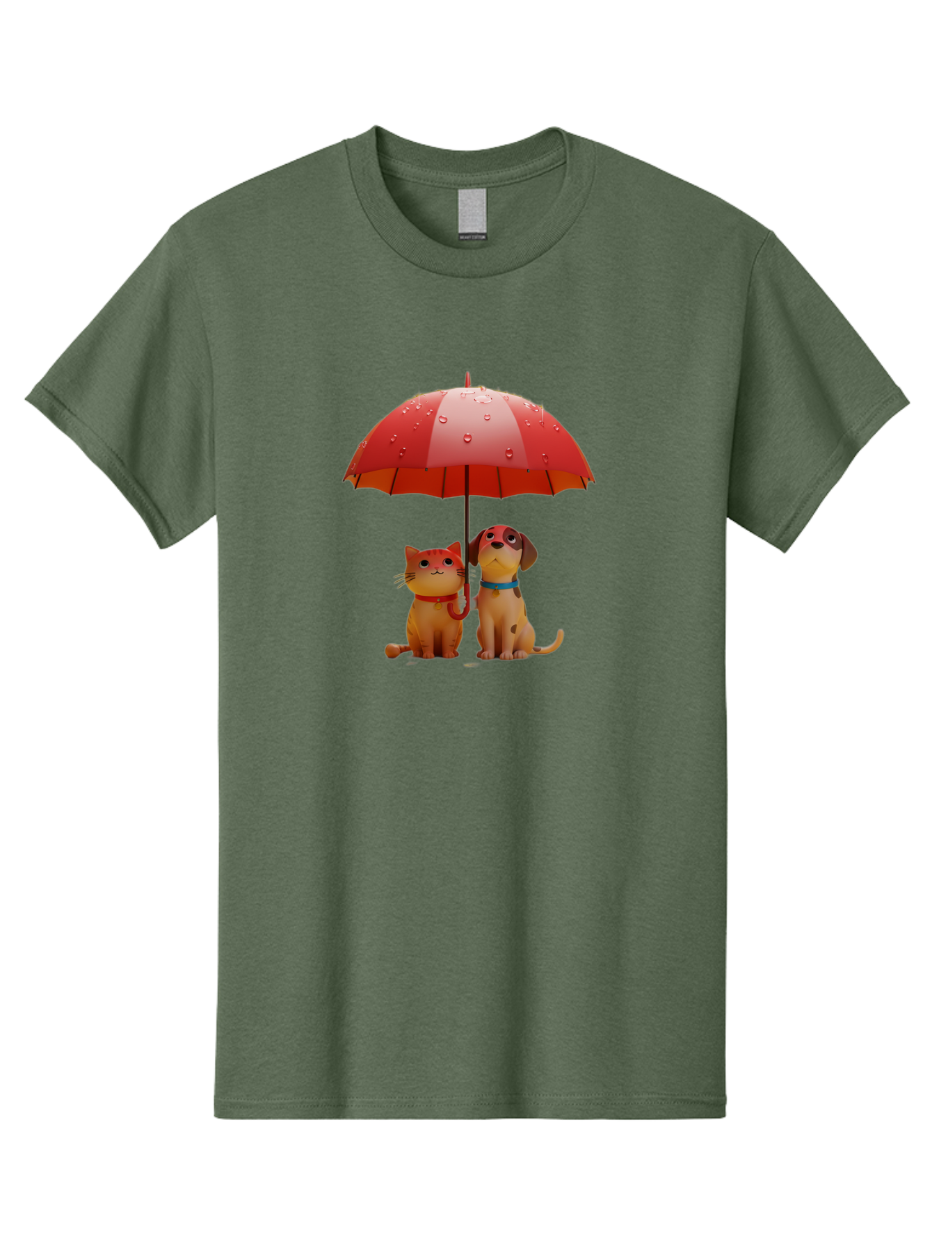 Cat-And-Dog-Under-Umbrella-4 Men'S Graphic Tee, 100% Cotton, Comfortable Casual Summer Wear, Machine Washable, Vintage Camera, Old Camera, Antique Camera, Black Camera, Classic Photography, Photography Equipment, Nostalgic Device, Film Camera, Baf718