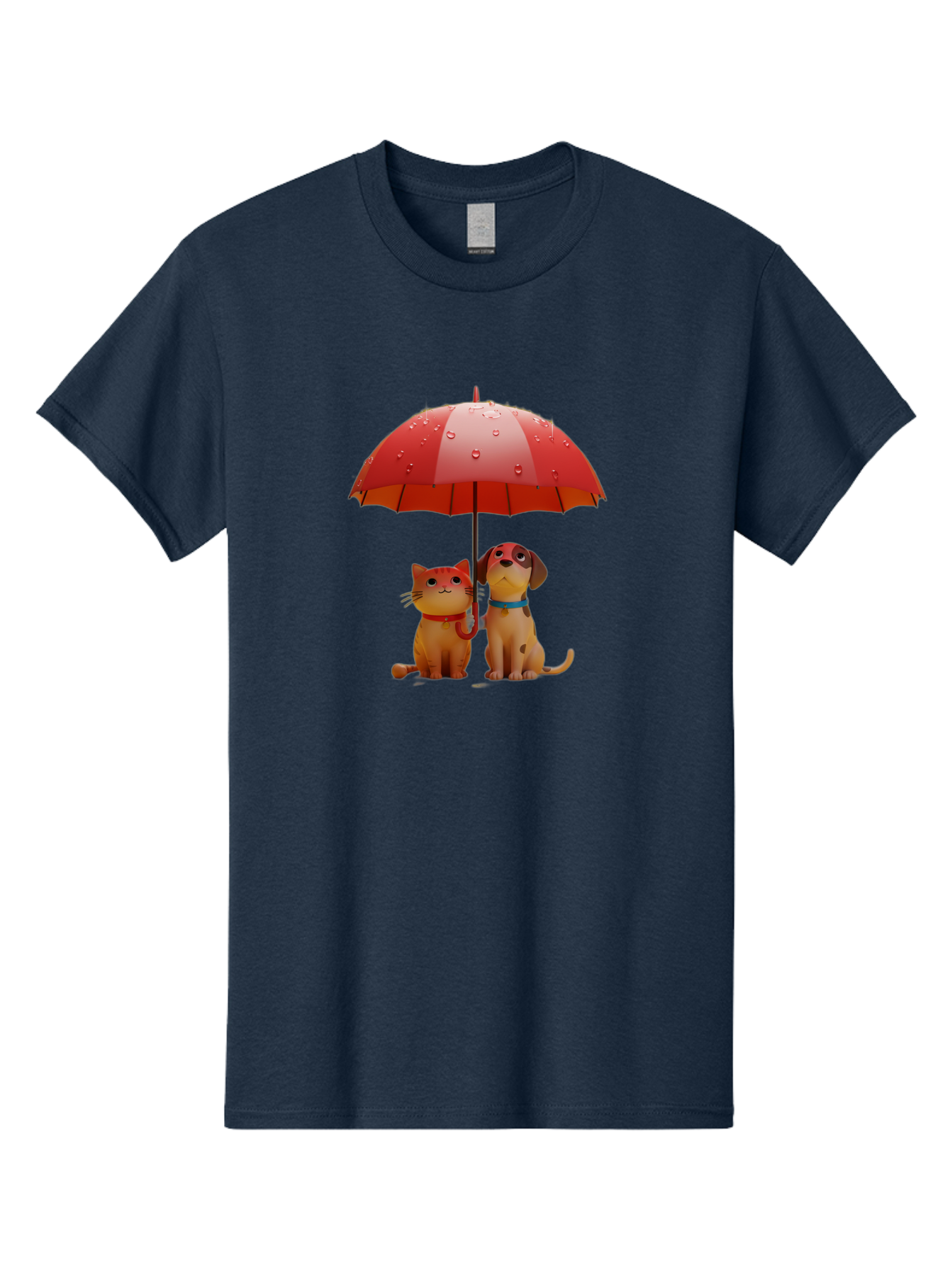 Cat-And-Dog-Under-Umbrella-4 Men'S Graphic Tee, 100% Cotton, Comfortable Casual Summer Wear, Machine Washable, Vintage Camera, Old Camera, Antique Camera, Black Camera, Classic Photography, Photography Equipment, Nostalgic Device, Film Camera, Baf718