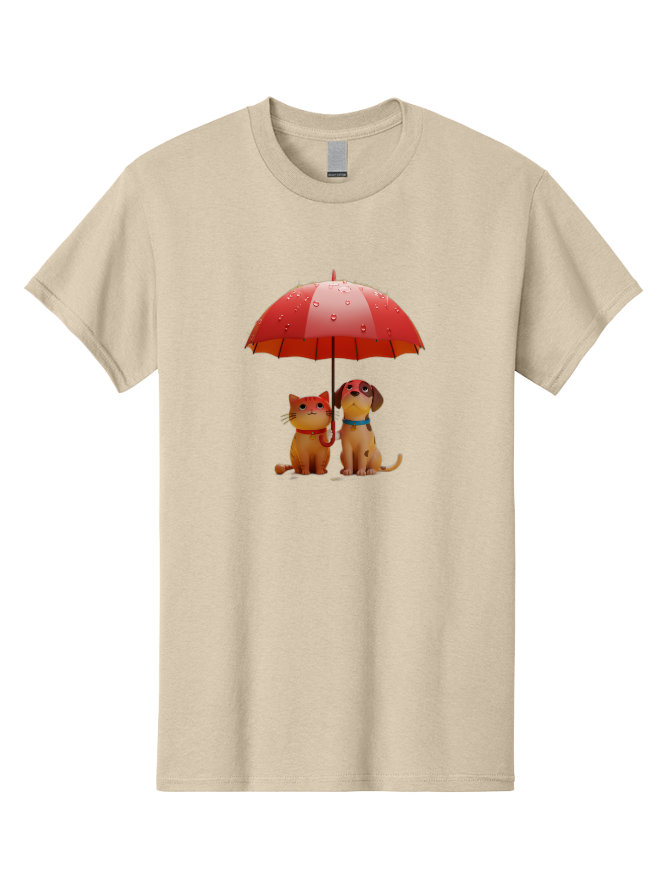 Cat-And-Dog-Under-Umbrella-4 Men'S Graphic Tee, 100% Cotton, Comfortable Casual Summer Wear, Machine Washable, Vintage Camera, Old Camera, Antique Camera, Black Camera, Classic Photography, Photography Equipment, Nostalgic Device, Film Camera, Baf718