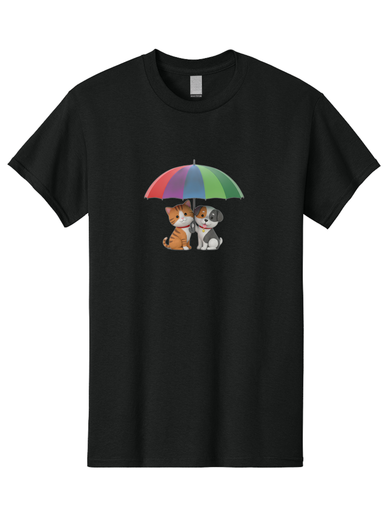 Cat-And-Dog-Under-Umbrella-5 Men'S Graphic Tee, 100% Cotton, Comfortable Casual Summer Wear, Machine Washable, Vintage Camera, Old Camera, Antique Camera, Black Camera, Classic Photography, Photography Equipment, Nostalgic Device, Film Camera, Baf719