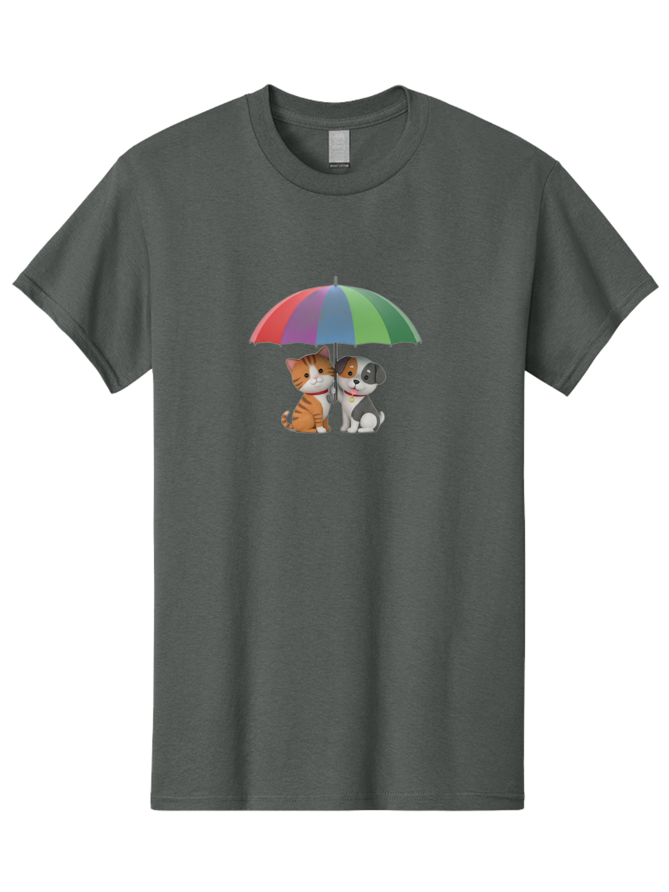 Cat-And-Dog-Under-Umbrella-5 Men'S Graphic Tee, 100% Cotton, Comfortable Casual Summer Wear, Machine Washable, Vintage Camera, Old Camera, Antique Camera, Black Camera, Classic Photography, Photography Equipment, Nostalgic Device, Film Camera, Baf719