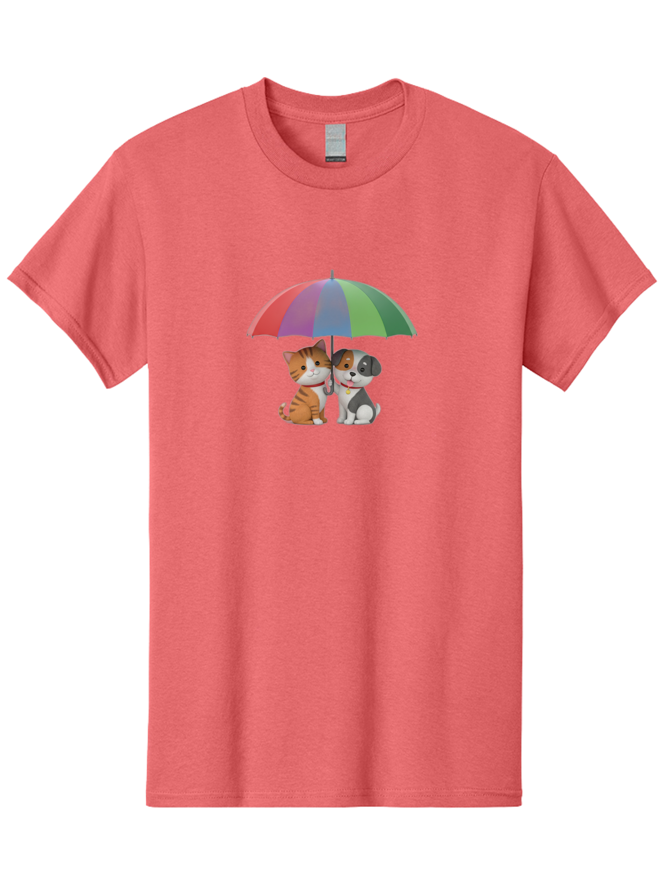 Cat-And-Dog-Under-Umbrella-5 Men'S Graphic Tee, 100% Cotton, Comfortable Casual Summer Wear, Machine Washable, Vintage Camera, Old Camera, Antique Camera, Black Camera, Classic Photography, Photography Equipment, Nostalgic Device, Film Camera, Baf719