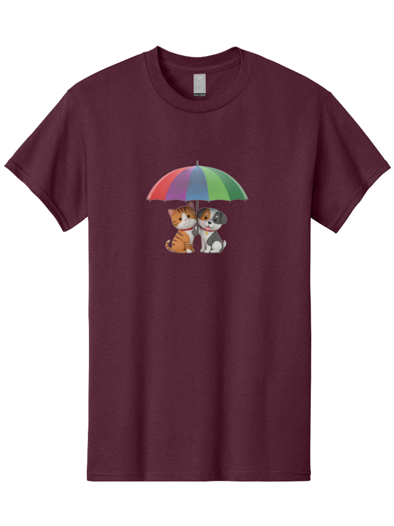 Cat-And-Dog-Under-Umbrella-5 Men'S Graphic Tee, 100% Cotton, Comfortable Casual Summer Wear, Machine Washable, Vintage Camera, Old Camera, Antique Camera, Black Camera, Classic Photography, Photography Equipment, Nostalgic Device, Film Camera, Baf719