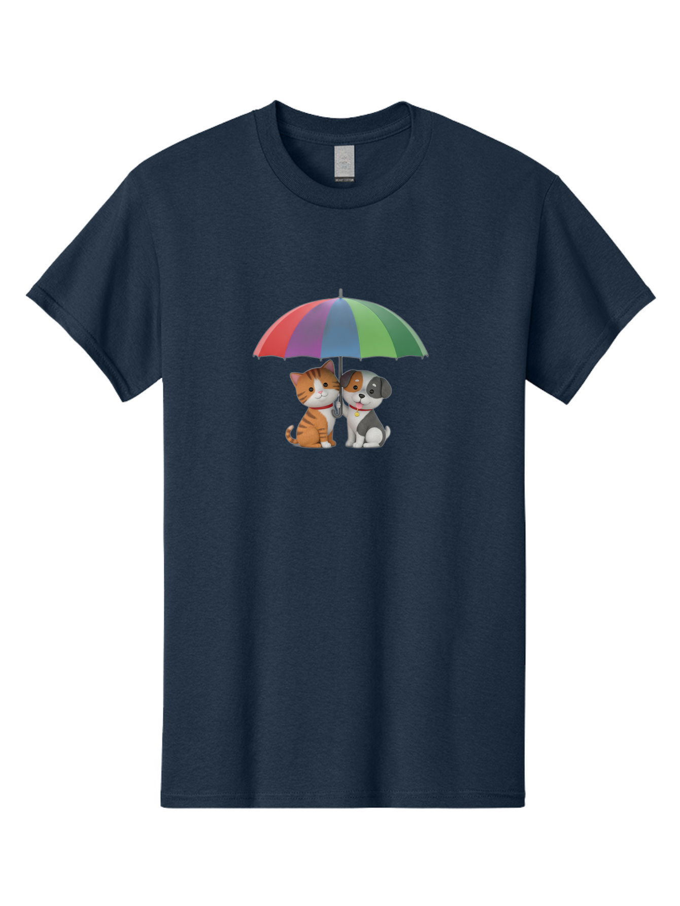 Cat-And-Dog-Under-Umbrella-5 Men'S Graphic Tee, 100% Cotton, Comfortable Casual Summer Wear, Machine Washable, Vintage Camera, Old Camera, Antique Camera, Black Camera, Classic Photography, Photography Equipment, Nostalgic Device, Film Camera, Baf719