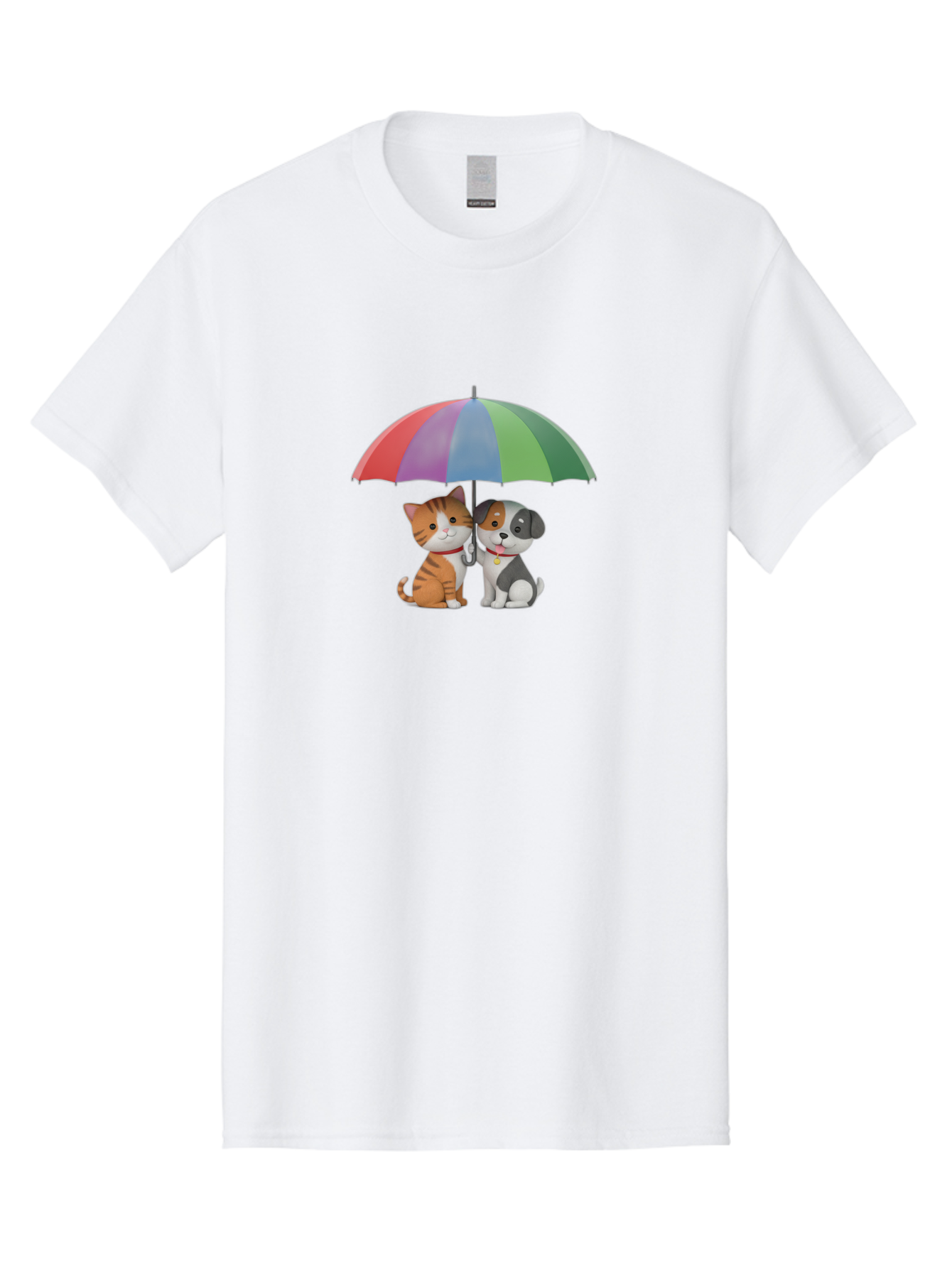 Cat-And-Dog-Under-Umbrella-5 Men'S Graphic Tee, 100% Cotton, Comfortable Casual Summer Wear, Machine Washable, Vintage Camera, Old Camera, Antique Camera, Black Camera, Classic Photography, Photography Equipment, Nostalgic Device, Film Camera, Baf719