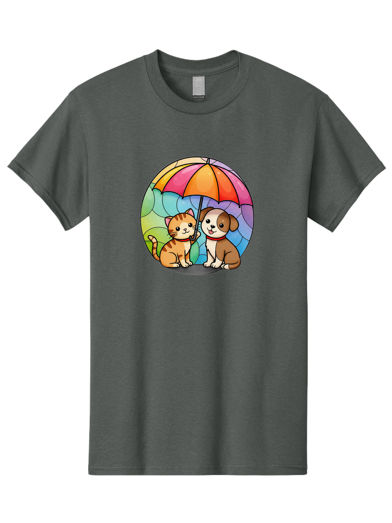 Cat-And-Dog-Under-Umbrella-6 Men'S Graphic Tee, 100% Cotton, Comfortable Casual Summer Wear, Machine Washable, Vintage Camera, Old Camera, Antique Camera, Black Camera, Classic Photography, Photography Equipment, Nostalgic Device, Film Camera, Baf720