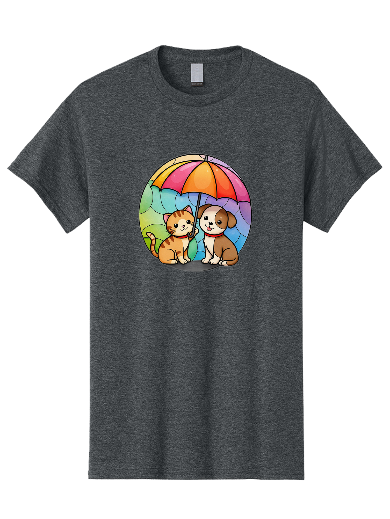Cat-And-Dog-Under-Umbrella-6 Men'S Graphic Tee, 100% Cotton, Comfortable Casual Summer Wear, Machine Washable, Vintage Camera, Old Camera, Antique Camera, Black Camera, Classic Photography, Photography Equipment, Nostalgic Device, Film Camera, Baf720