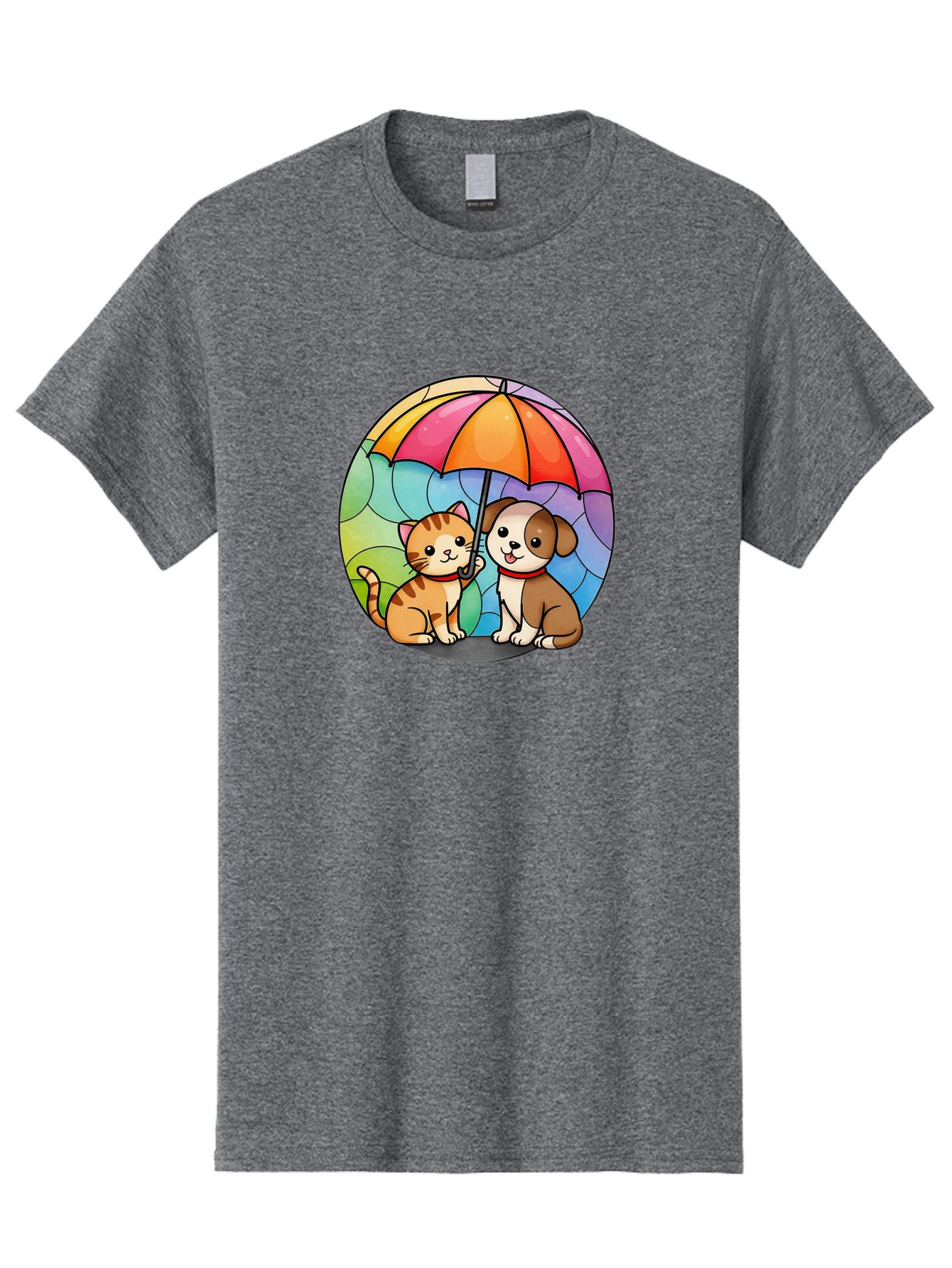 Cat-And-Dog-Under-Umbrella-6 Men'S Graphic Tee, 100% Cotton, Comfortable Casual Summer Wear, Machine Washable, Vintage Camera, Old Camera, Antique Camera, Black Camera, Classic Photography, Photography Equipment, Nostalgic Device, Film Camera, Baf720