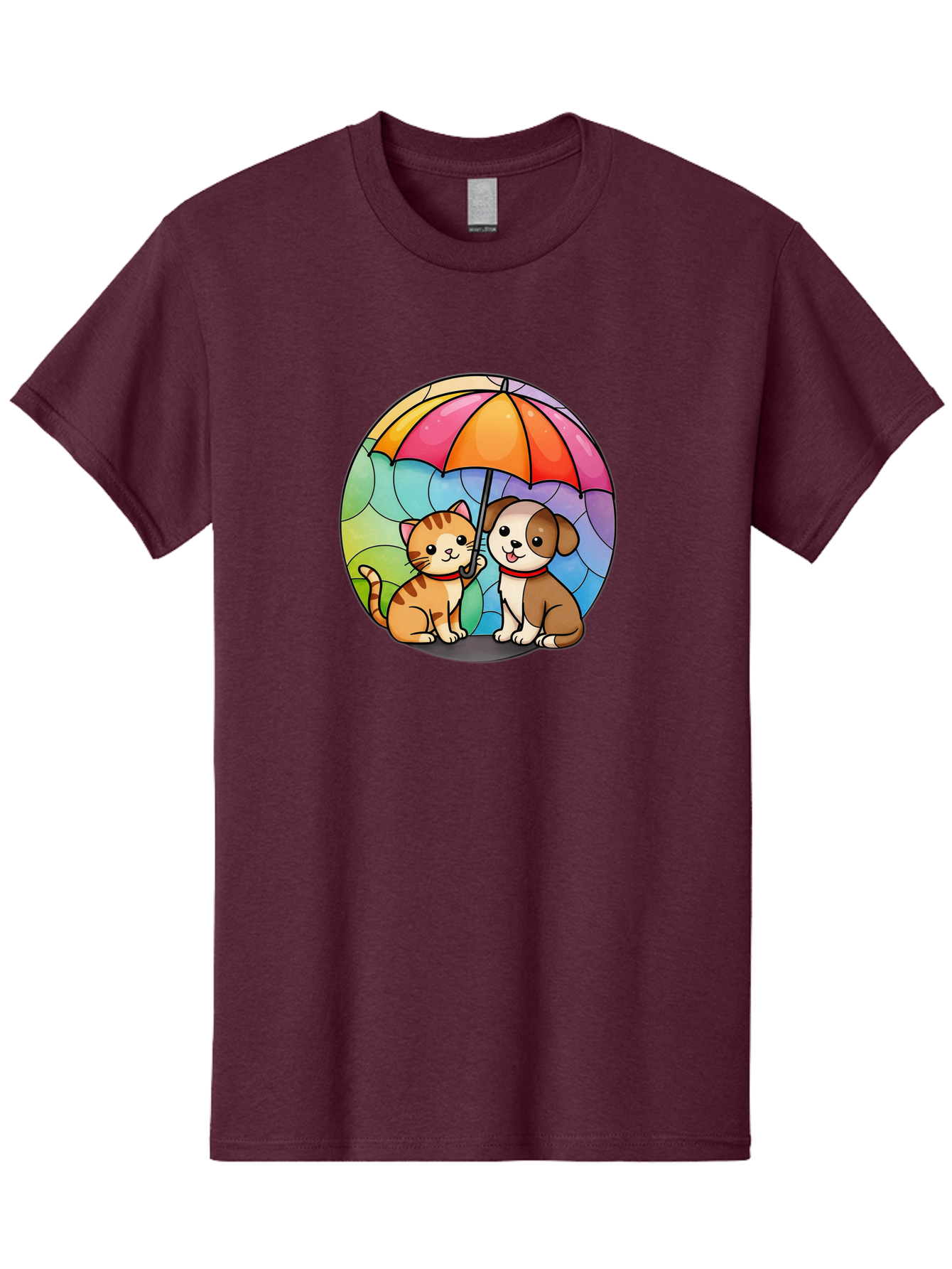 Cat-And-Dog-Under-Umbrella-6 Men'S Graphic Tee, 100% Cotton, Comfortable Casual Summer Wear, Machine Washable, Vintage Camera, Old Camera, Antique Camera, Black Camera, Classic Photography, Photography Equipment, Nostalgic Device, Film Camera, Baf720