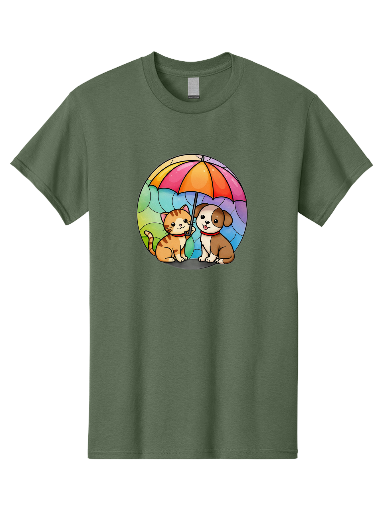 Cat-And-Dog-Under-Umbrella-6 Men'S Graphic Tee, 100% Cotton, Comfortable Casual Summer Wear, Machine Washable, Vintage Camera, Old Camera, Antique Camera, Black Camera, Classic Photography, Photography Equipment, Nostalgic Device, Film Camera, Baf720