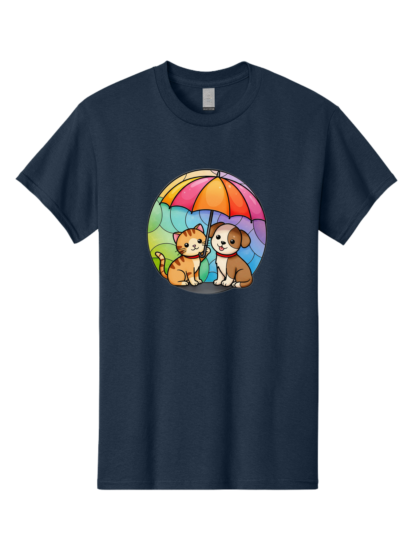 Cat-And-Dog-Under-Umbrella-6 Men'S Graphic Tee, 100% Cotton, Comfortable Casual Summer Wear, Machine Washable, Vintage Camera, Old Camera, Antique Camera, Black Camera, Classic Photography, Photography Equipment, Nostalgic Device, Film Camera, Baf720
