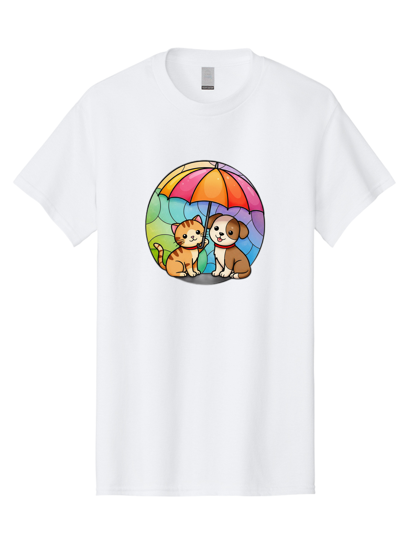 Cat-And-Dog-Under-Umbrella-6 Men'S Graphic Tee, 100% Cotton, Comfortable Casual Summer Wear, Machine Washable, Vintage Camera, Old Camera, Antique Camera, Black Camera, Classic Photography, Photography Equipment, Nostalgic Device, Film Camera, Baf720