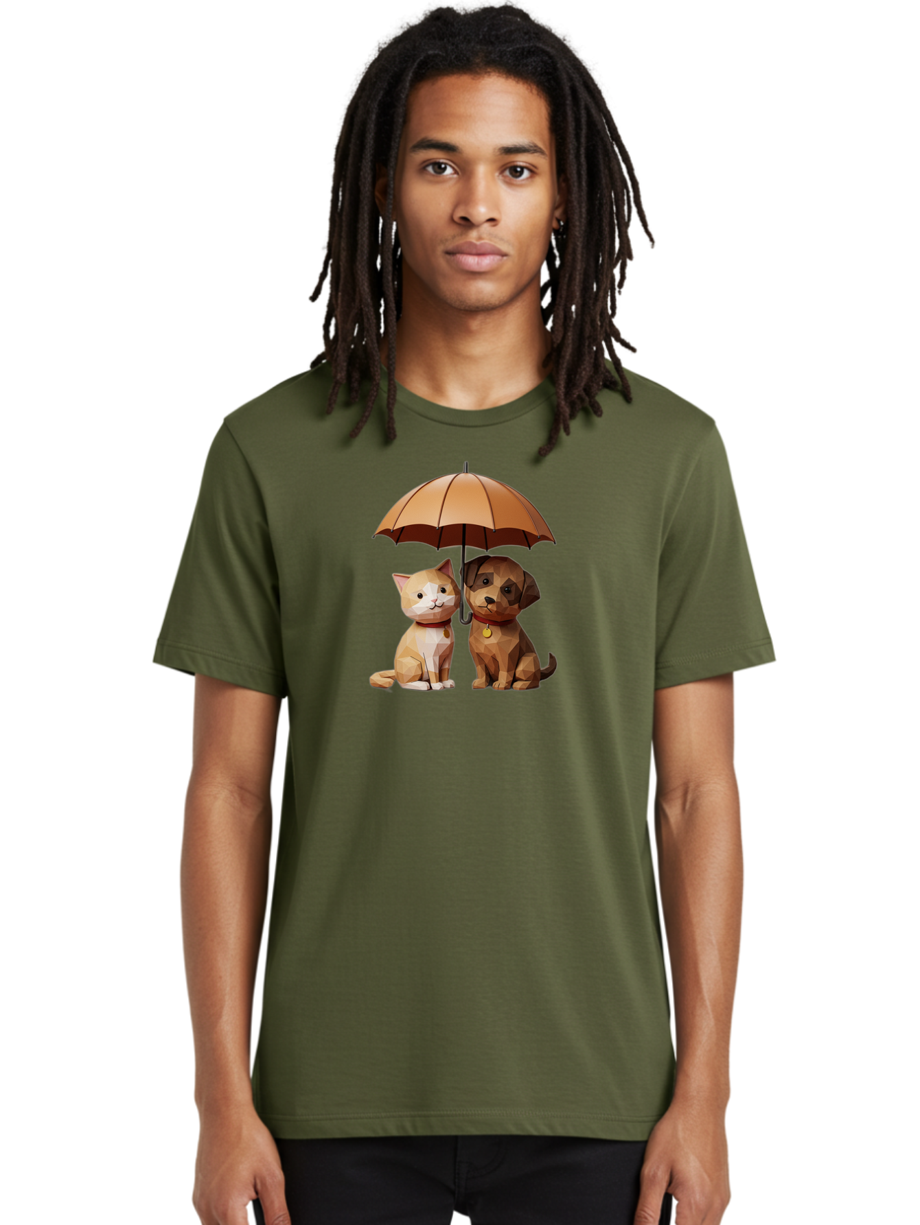 Cat-And-Dog-Under-Umbrella-7 Men'S Graphic Tee, 100% Cotton, Comfortable Casual Summer Wear, Machine Washable, Vintage Camera, Old Camera, Antique Camera, Black Camera, Classic Photography, Photography Equipment, Nostalgic Device, Film Camera, Baf721
