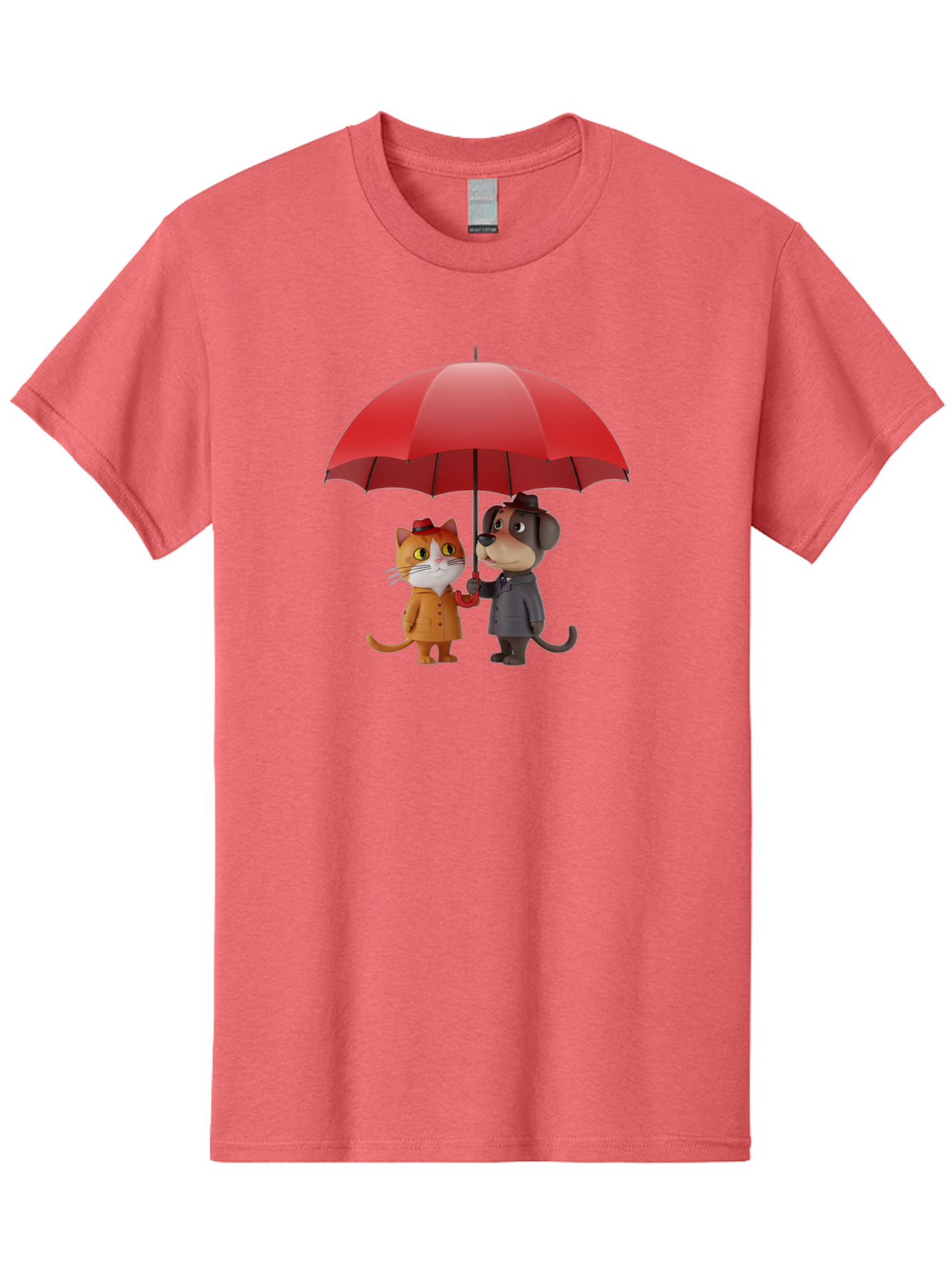 Cat-And-Dog-Under-Umbrella Men'S Graphic Tee, 100% Cotton, Comfortable Casual Summer Wear, Machine Washable, Vintage Camera, Old Camera, Antique Camera, Black Camera, Classic Photography, Photography Equipment, Nostalgic Device, Film Camera, Baf722