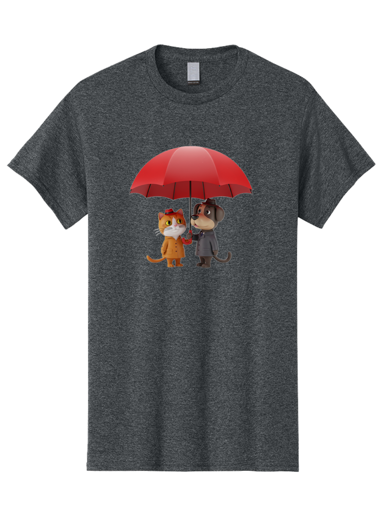 Cat-And-Dog-Under-Umbrella Men'S Graphic Tee, 100% Cotton, Comfortable Casual Summer Wear, Machine Washable, Vintage Camera, Old Camera, Antique Camera, Black Camera, Classic Photography, Photography Equipment, Nostalgic Device, Film Camera, Baf722