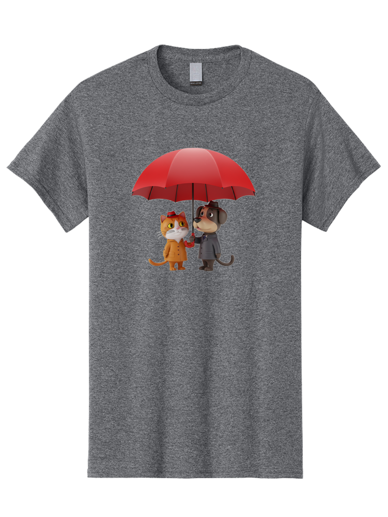 Cat-And-Dog-Under-Umbrella Men'S Graphic Tee, 100% Cotton, Comfortable Casual Summer Wear, Machine Washable, Vintage Camera, Old Camera, Antique Camera, Black Camera, Classic Photography, Photography Equipment, Nostalgic Device, Film Camera, Baf722