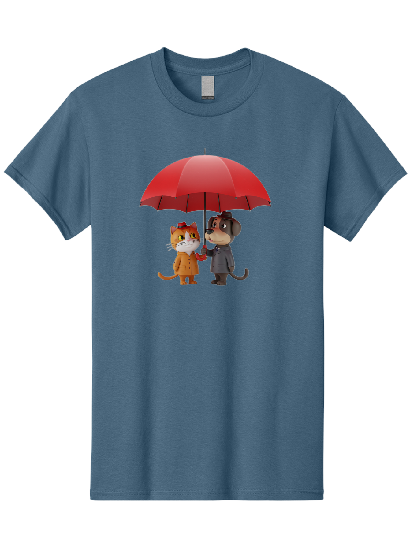 Cat-And-Dog-Under-Umbrella Men'S Graphic Tee, 100% Cotton, Comfortable Casual Summer Wear, Machine Washable, Vintage Camera, Old Camera, Antique Camera, Black Camera, Classic Photography, Photography Equipment, Nostalgic Device, Film Camera, Baf722