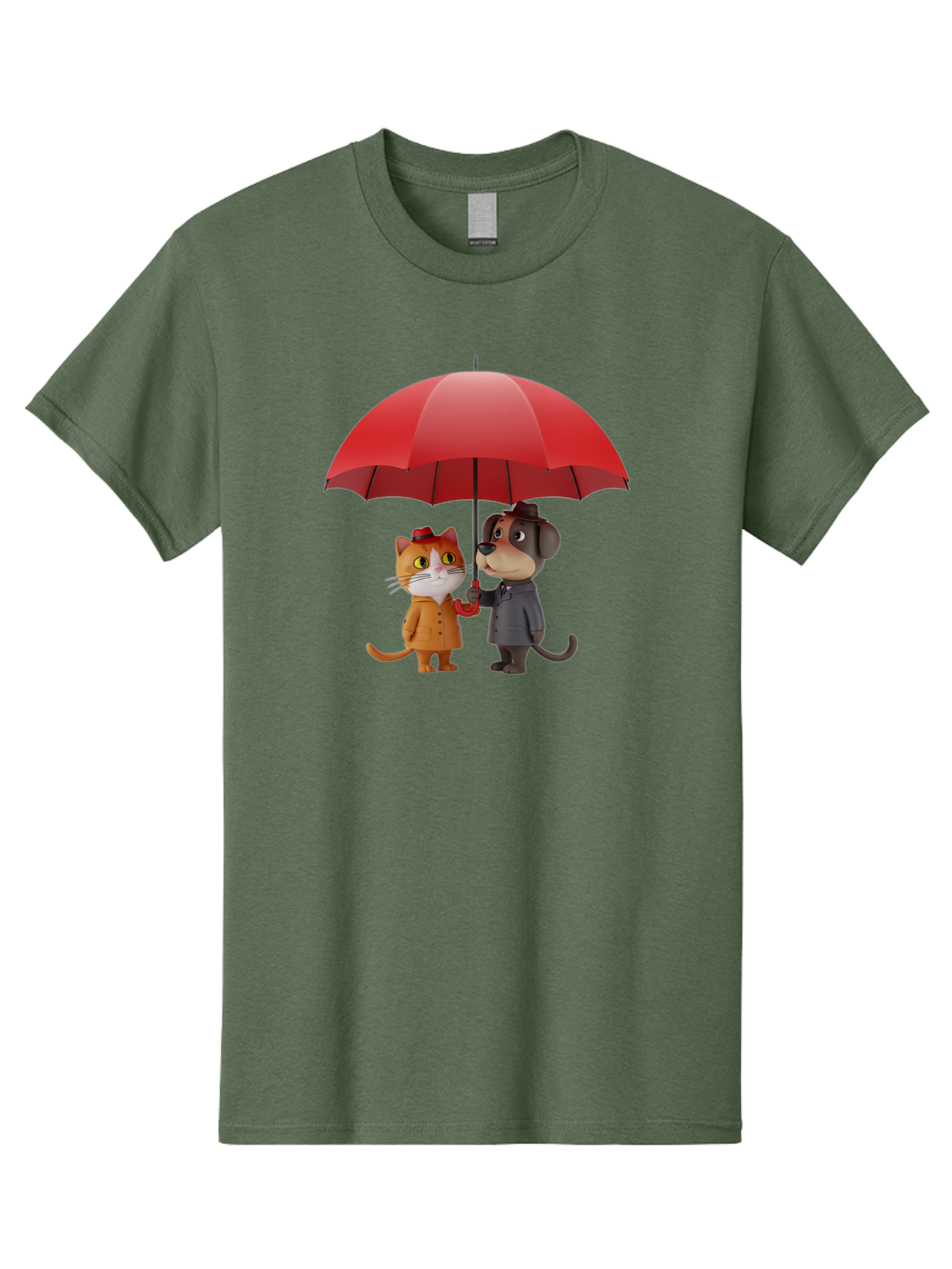 Cat-And-Dog-Under-Umbrella Men'S Graphic Tee, 100% Cotton, Comfortable Casual Summer Wear, Machine Washable, Vintage Camera, Old Camera, Antique Camera, Black Camera, Classic Photography, Photography Equipment, Nostalgic Device, Film Camera, Baf722