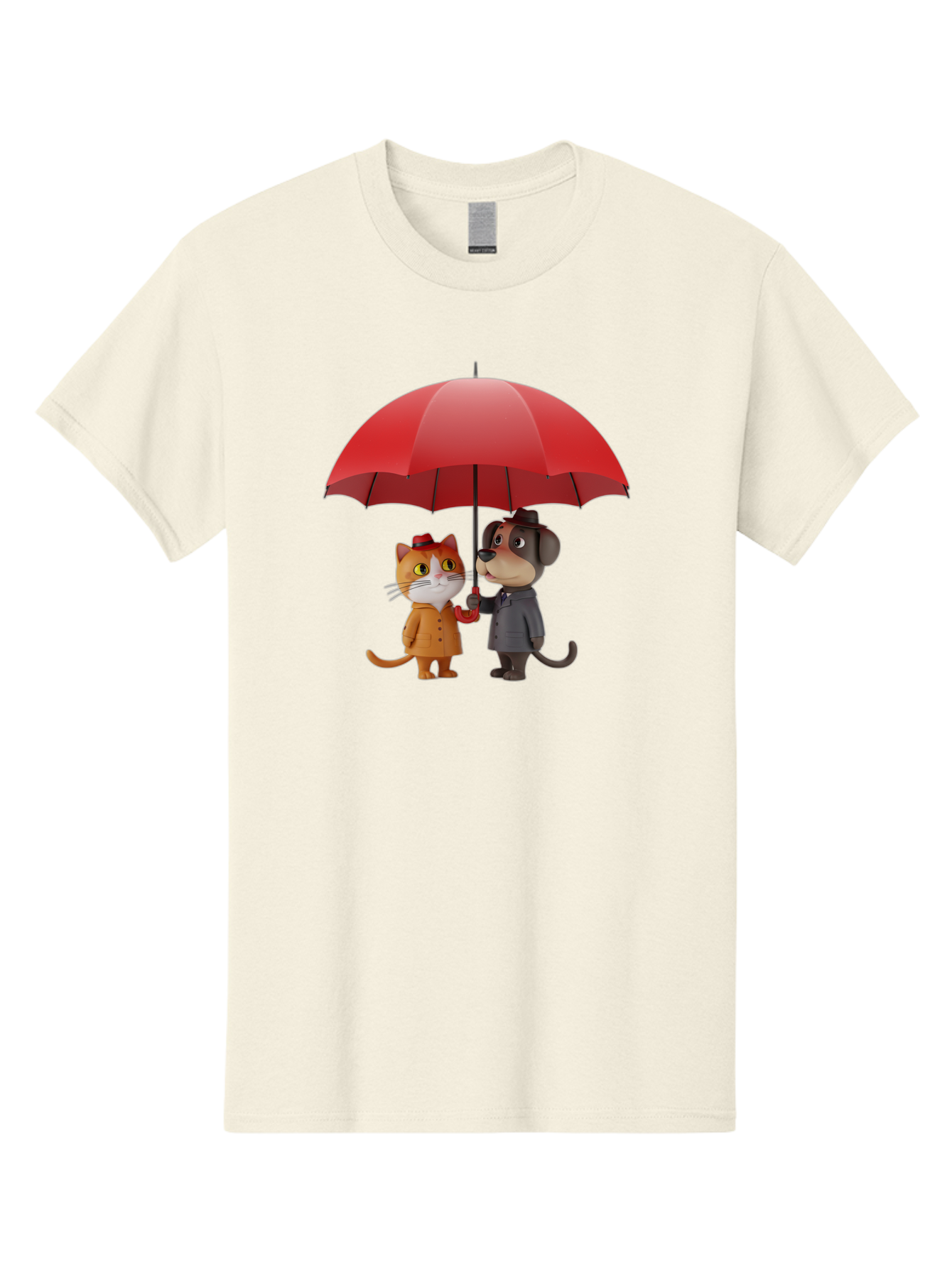 Cat-And-Dog-Under-Umbrella Men'S Graphic Tee, 100% Cotton, Comfortable Casual Summer Wear, Machine Washable, Vintage Camera, Old Camera, Antique Camera, Black Camera, Classic Photography, Photography Equipment, Nostalgic Device, Film Camera, Baf722