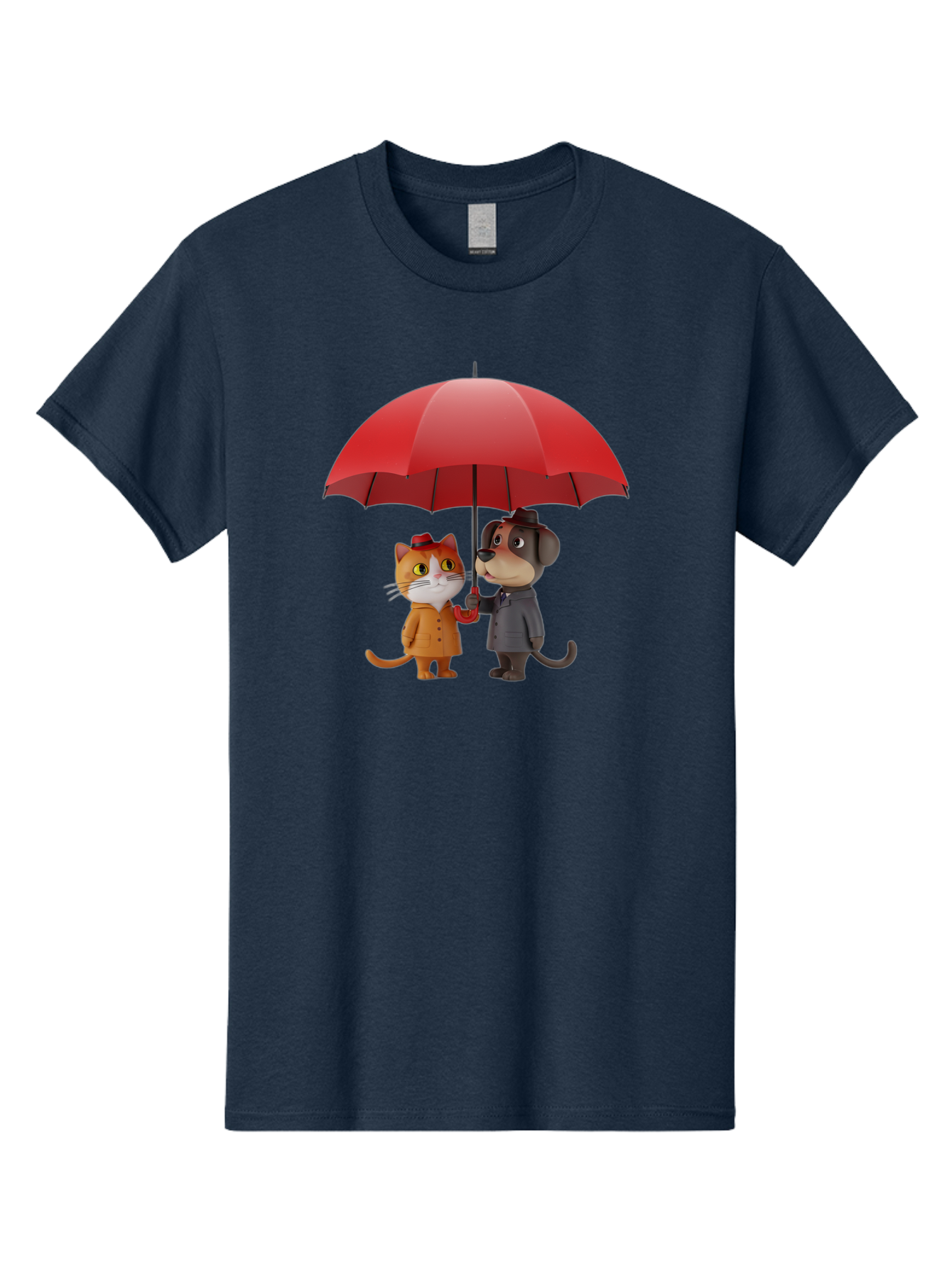 Cat-And-Dog-Under-Umbrella Men'S Graphic Tee, 100% Cotton, Comfortable Casual Summer Wear, Machine Washable, Vintage Camera, Old Camera, Antique Camera, Black Camera, Classic Photography, Photography Equipment, Nostalgic Device, Film Camera, Baf722