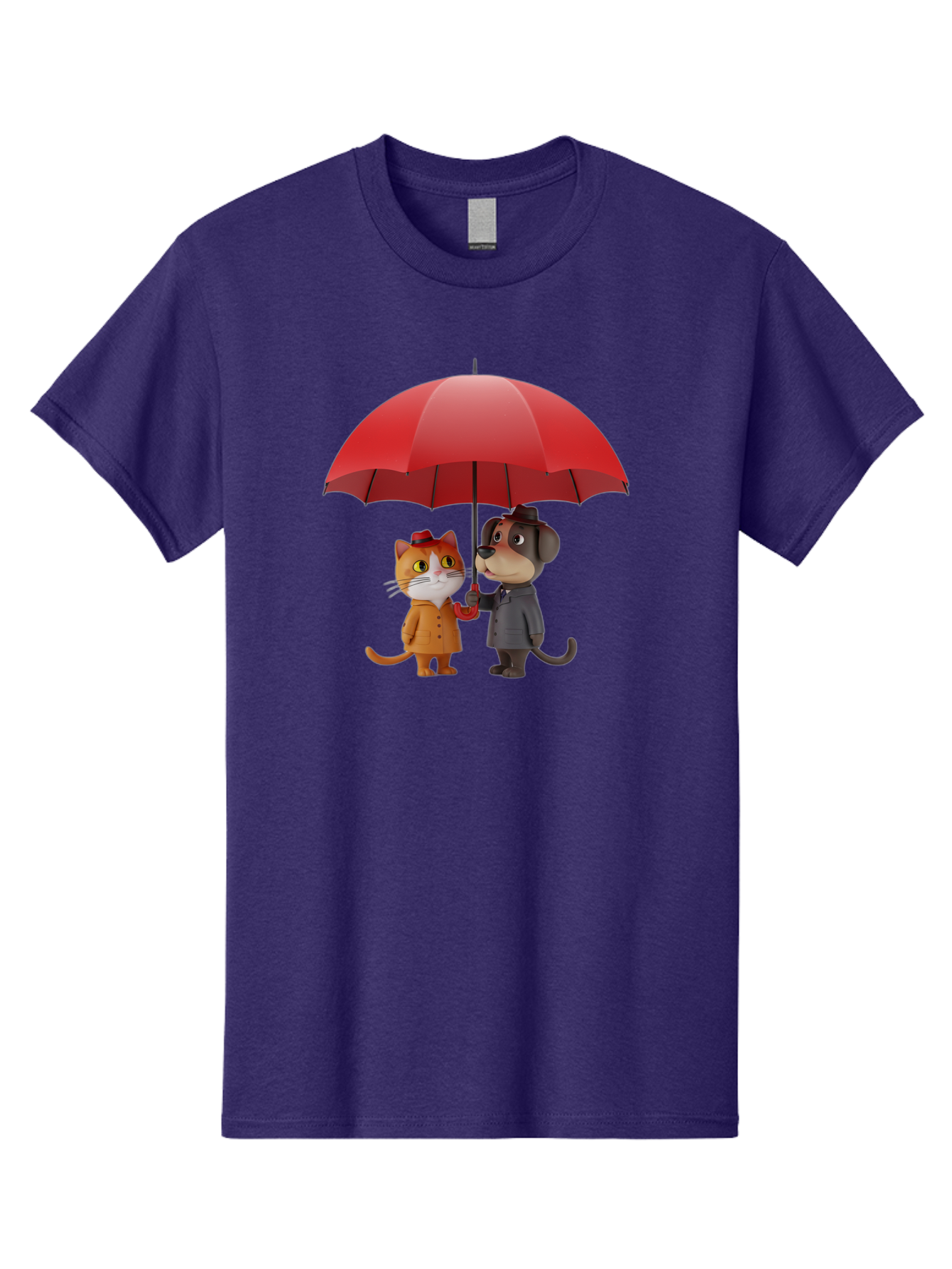 Cat-And-Dog-Under-Umbrella Men'S Graphic Tee, 100% Cotton, Comfortable Casual Summer Wear, Machine Washable, Vintage Camera, Old Camera, Antique Camera, Black Camera, Classic Photography, Photography Equipment, Nostalgic Device, Film Camera, Baf722