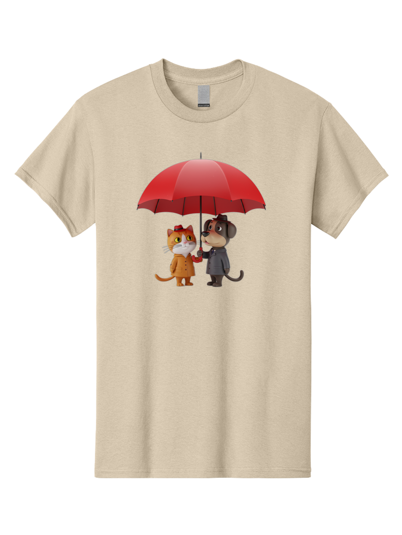Cat-And-Dog-Under-Umbrella Men'S Graphic Tee, 100% Cotton, Comfortable Casual Summer Wear, Machine Washable, Vintage Camera, Old Camera, Antique Camera, Black Camera, Classic Photography, Photography Equipment, Nostalgic Device, Film Camera, Baf722