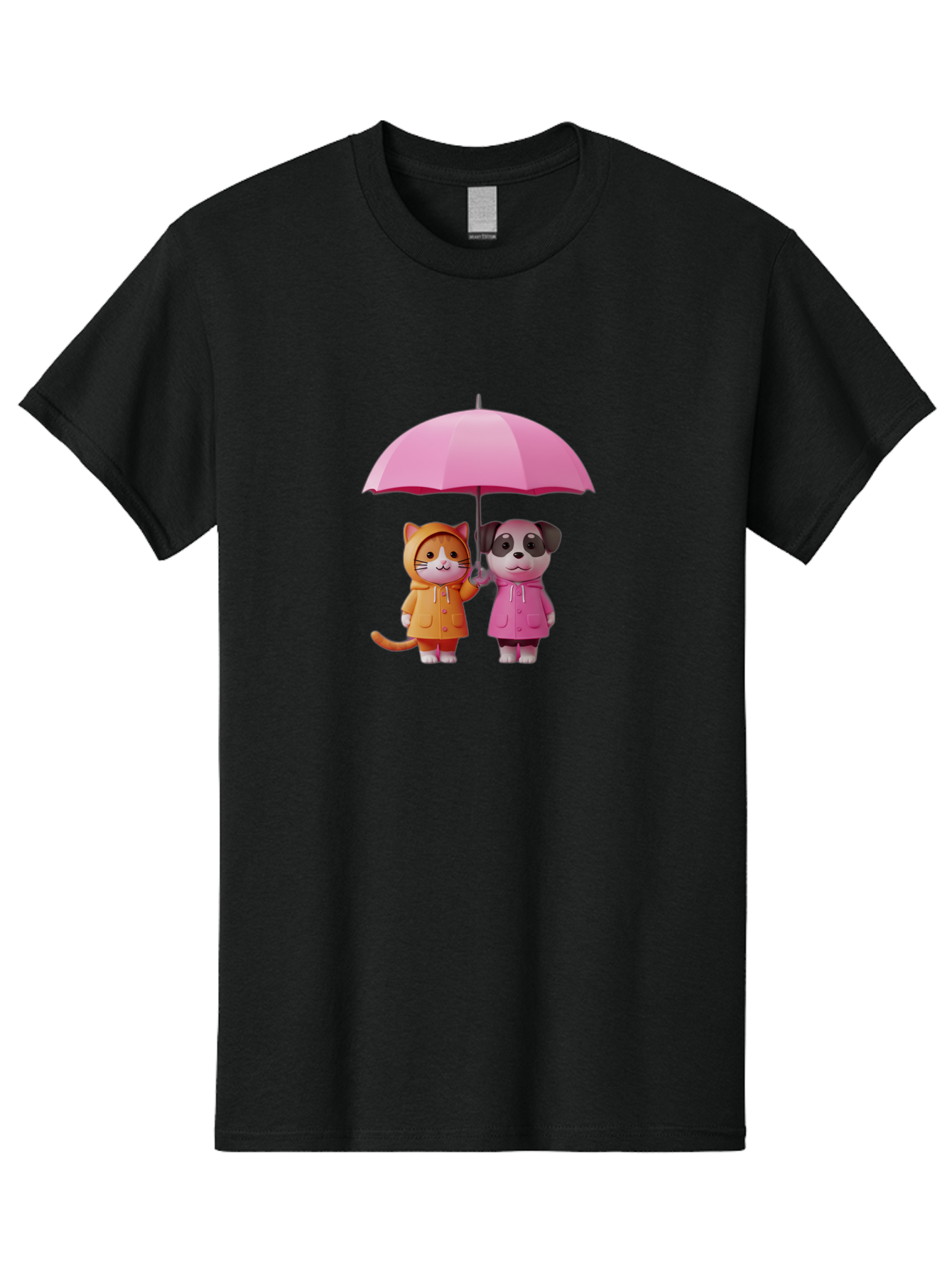 Cat-And-Pug-Under-Pink-Umbrella Men'S Graphic Tee, 100% Cotton, Comfortable Casual Summer Wear, Machine Washable, Vintage Camera, Old Camera, Antique Camera, Black Camera, Classic Photography, Photography Equipment, Nostalgic Device, Baf724
