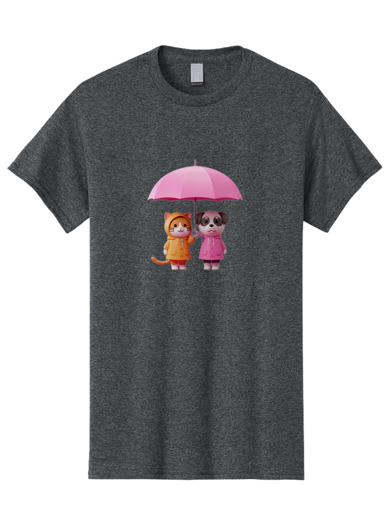 Cat-And-Pug-Under-Pink-Umbrella Men'S Graphic Tee, 100% Cotton, Comfortable Casual Summer Wear, Machine Washable, Vintage Camera, Old Camera, Antique Camera, Black Camera, Classic Photography, Photography Equipment, Nostalgic Device, Baf724