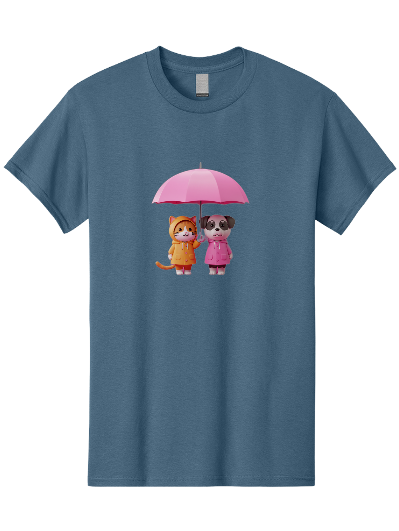 Cat-And-Pug-Under-Pink-Umbrella Men'S Graphic Tee, 100% Cotton, Comfortable Casual Summer Wear, Machine Washable, Vintage Camera, Old Camera, Antique Camera, Black Camera, Classic Photography, Photography Equipment, Nostalgic Device, Baf724