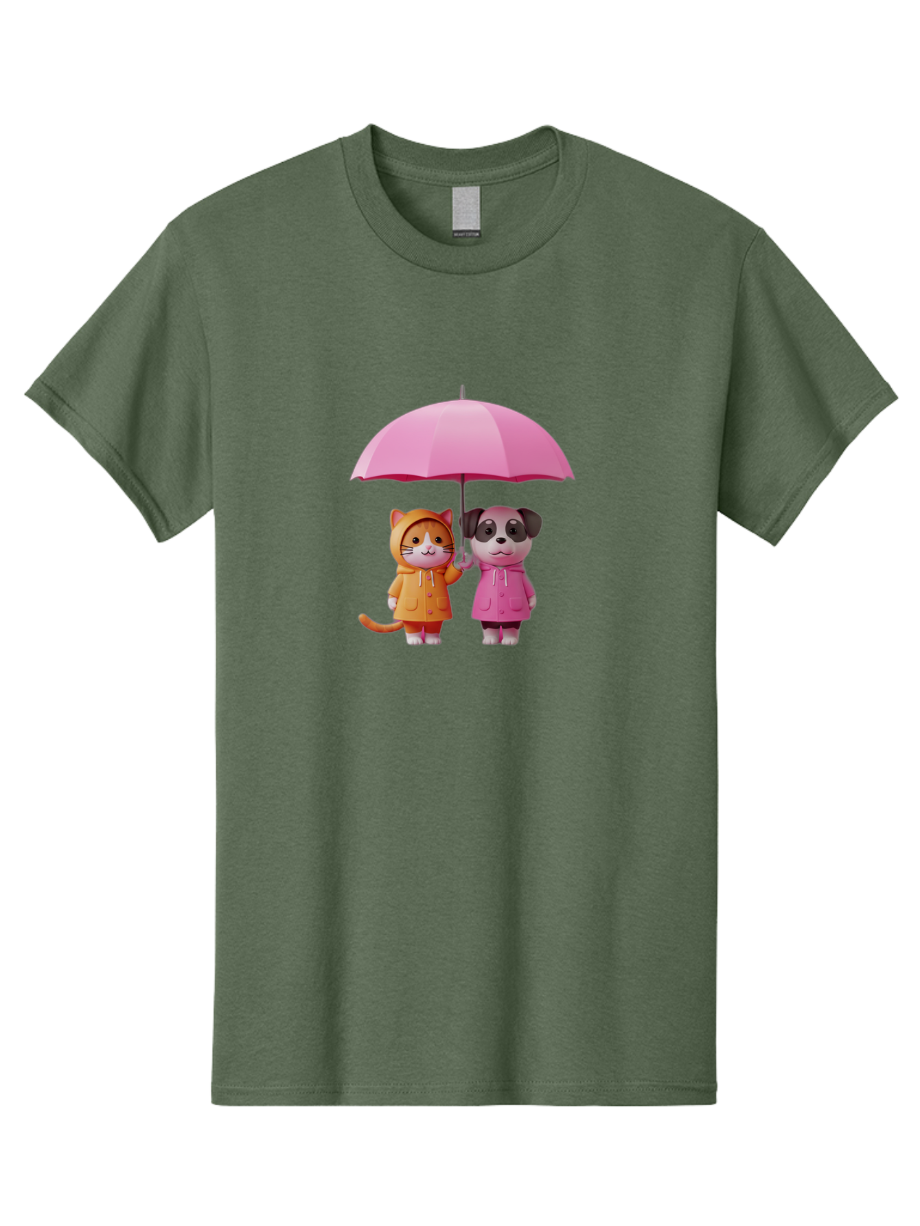 Cat-And-Pug-Under-Pink-Umbrella Men'S Graphic Tee, 100% Cotton, Comfortable Casual Summer Wear, Machine Washable, Vintage Camera, Old Camera, Antique Camera, Black Camera, Classic Photography, Photography Equipment, Nostalgic Device, Baf724