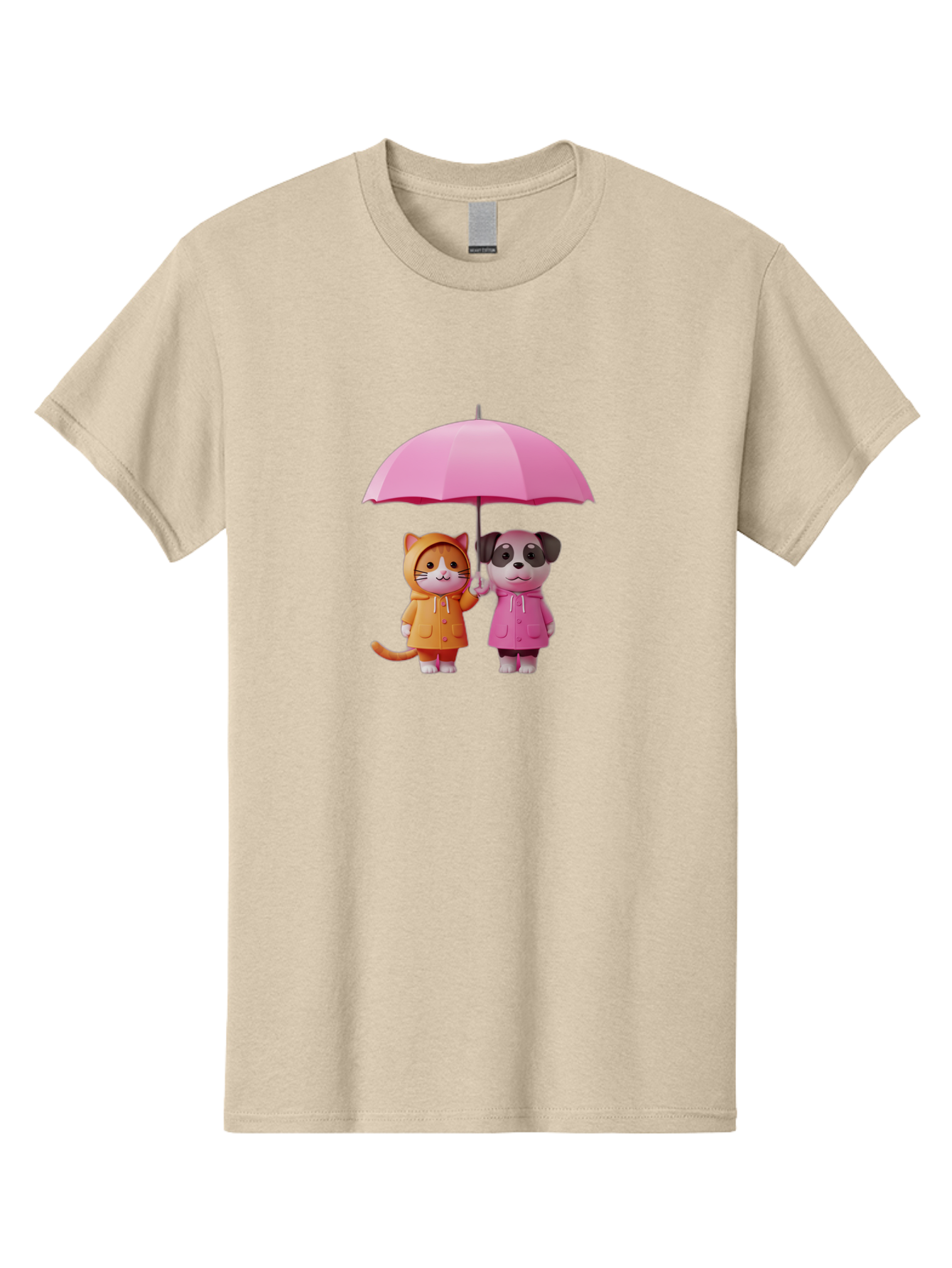 Cat-And-Pug-Under-Pink-Umbrella Men'S Graphic Tee, 100% Cotton, Comfortable Casual Summer Wear, Machine Washable, Vintage Camera, Old Camera, Antique Camera, Black Camera, Classic Photography, Photography Equipment, Nostalgic Device, Baf724