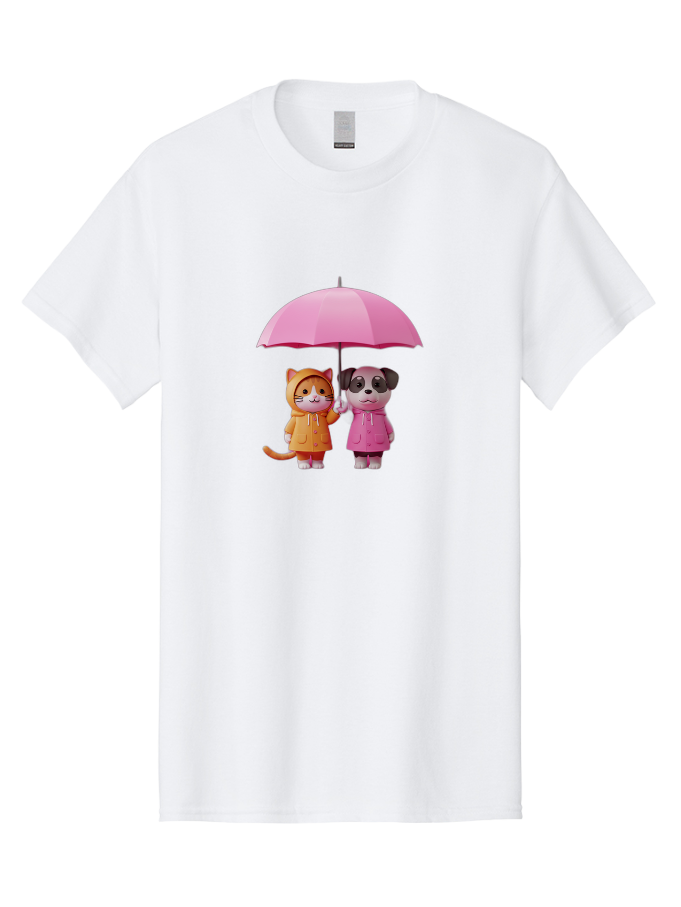 Cat-And-Pug-Under-Pink-Umbrella Men'S Graphic Tee, 100% Cotton, Comfortable Casual Summer Wear, Machine Washable, Vintage Camera, Old Camera, Antique Camera, Black Camera, Classic Photography, Photography Equipment, Nostalgic Device, Baf724