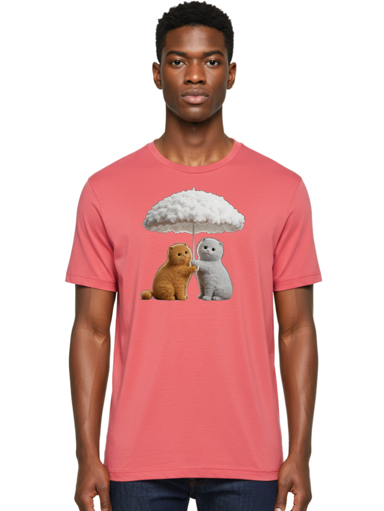 Cats-Under-Cloudy-Umbrella Men'S Graphic Tee, 100% Cotton, Comfortable Casual Summer Wear, Machine Washable, Vintage Camera, Old Camera, Antique Camera, Black Camera, Classic Photography, Photography Equipment, Nostalgic Device, Film Camera, Baf725