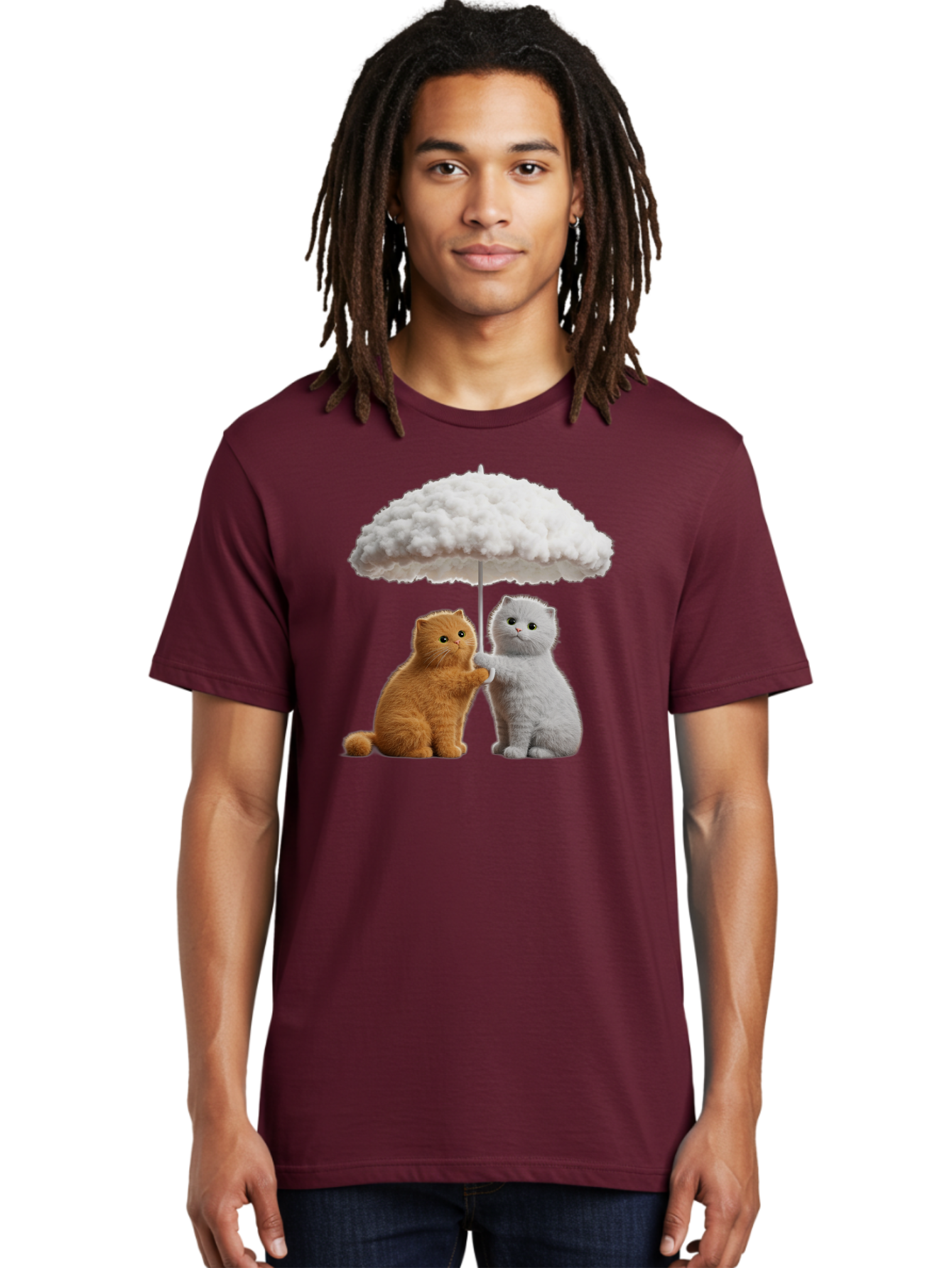 Cats-Under-Cloudy-Umbrella Men'S Graphic Tee, 100% Cotton, Comfortable Casual Summer Wear, Machine Washable, Vintage Camera, Old Camera, Antique Camera, Black Camera, Classic Photography, Photography Equipment, Nostalgic Device, Film Camera, Baf725