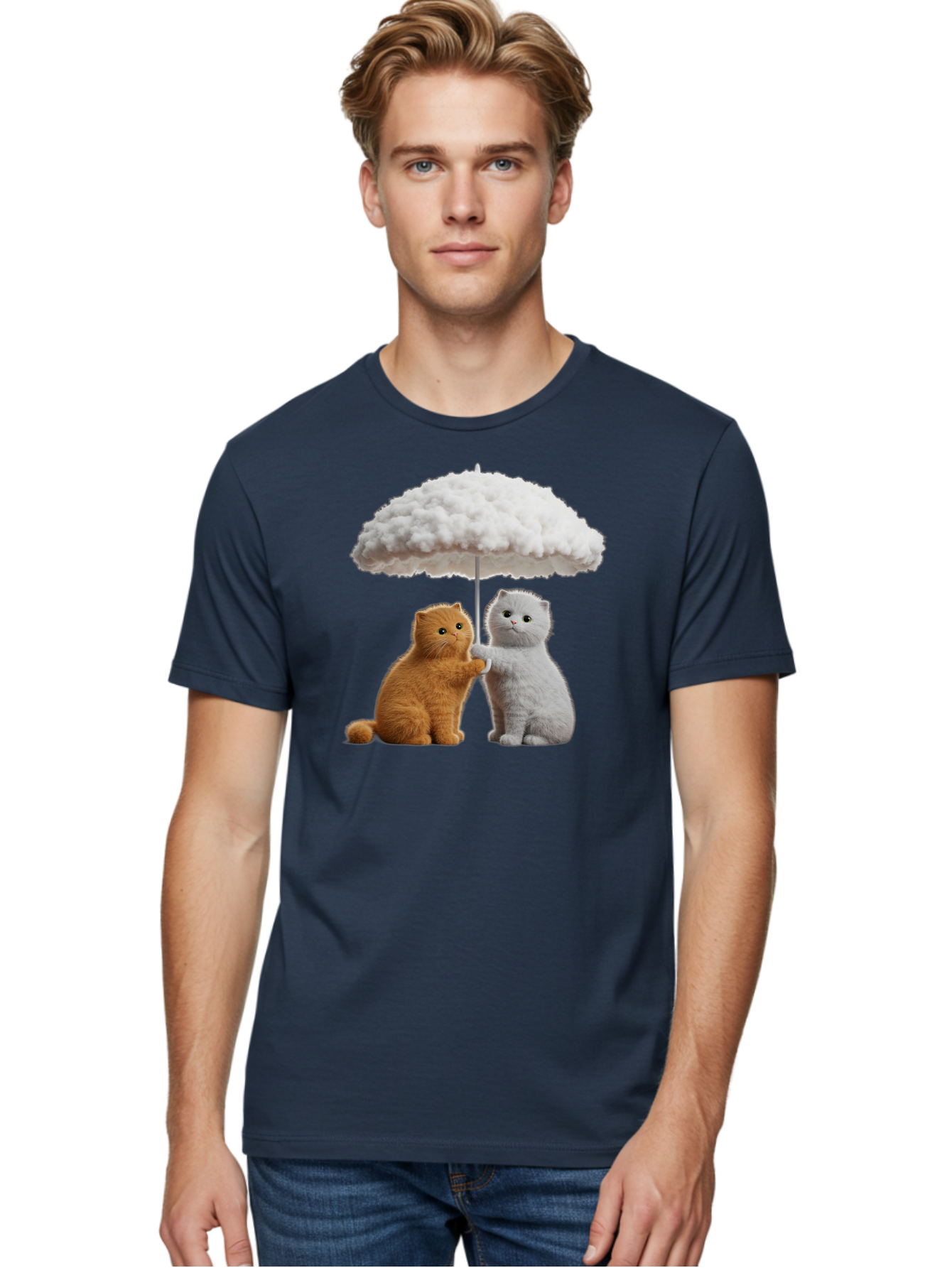 Cats-Under-Cloudy-Umbrella Men'S Graphic Tee, 100% Cotton, Comfortable Casual Summer Wear, Machine Washable, Vintage Camera, Old Camera, Antique Camera, Black Camera, Classic Photography, Photography Equipment, Nostalgic Device, Film Camera, Baf725