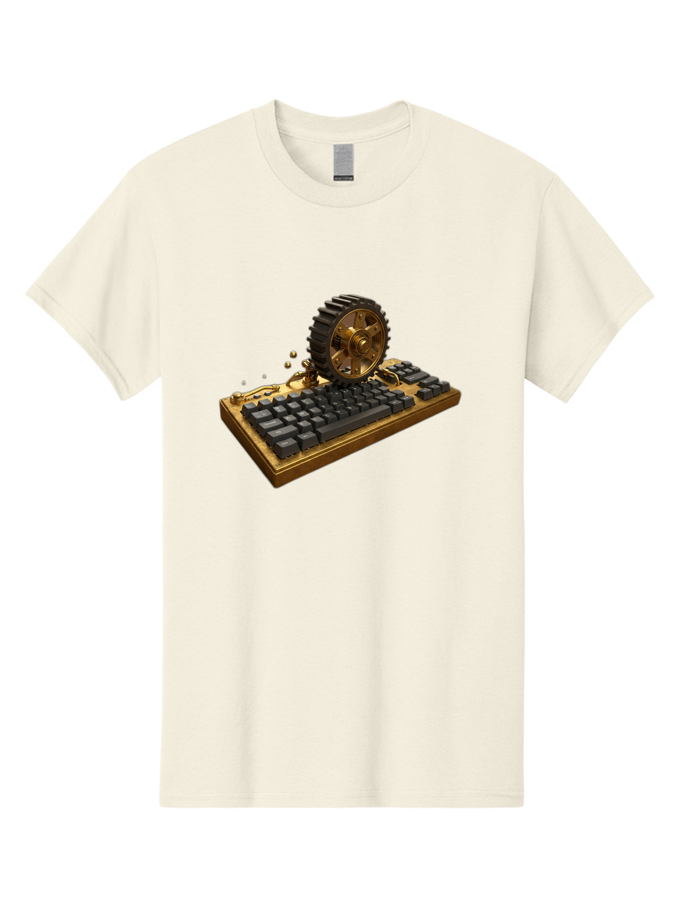 Cog-Wheel-Keyboard Men'S Graphic Tee, 100% Cotton, Comfortable Casual Summer Wear, Machine Washable, Vintage Camera, Old Camera, Antique Camera, Black Camera, Classic Photography, Photography Equipment, Nostalgic Device, Film Camera, Baf727