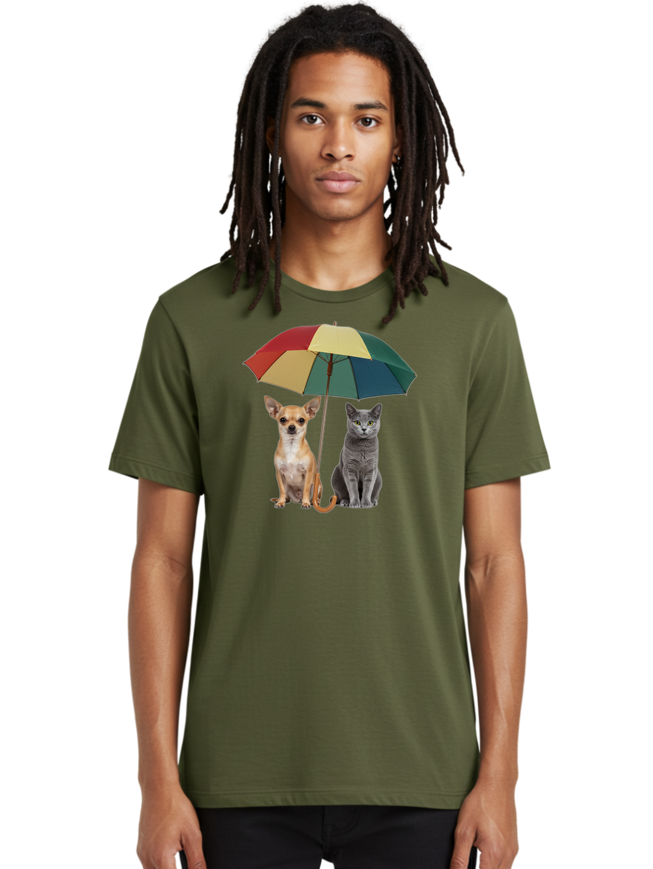 Colorful-Umbrella-Cat-Dog Men'S Graphic Tee, 100% Cotton, Comfortable Casual Summer Wear, Machine Washable, Vintage Camera, Old Camera, Antique Camera, Black Camera, Classic Photography, Photography Equipment, Nostalgic Device, Film Camera, Baf728