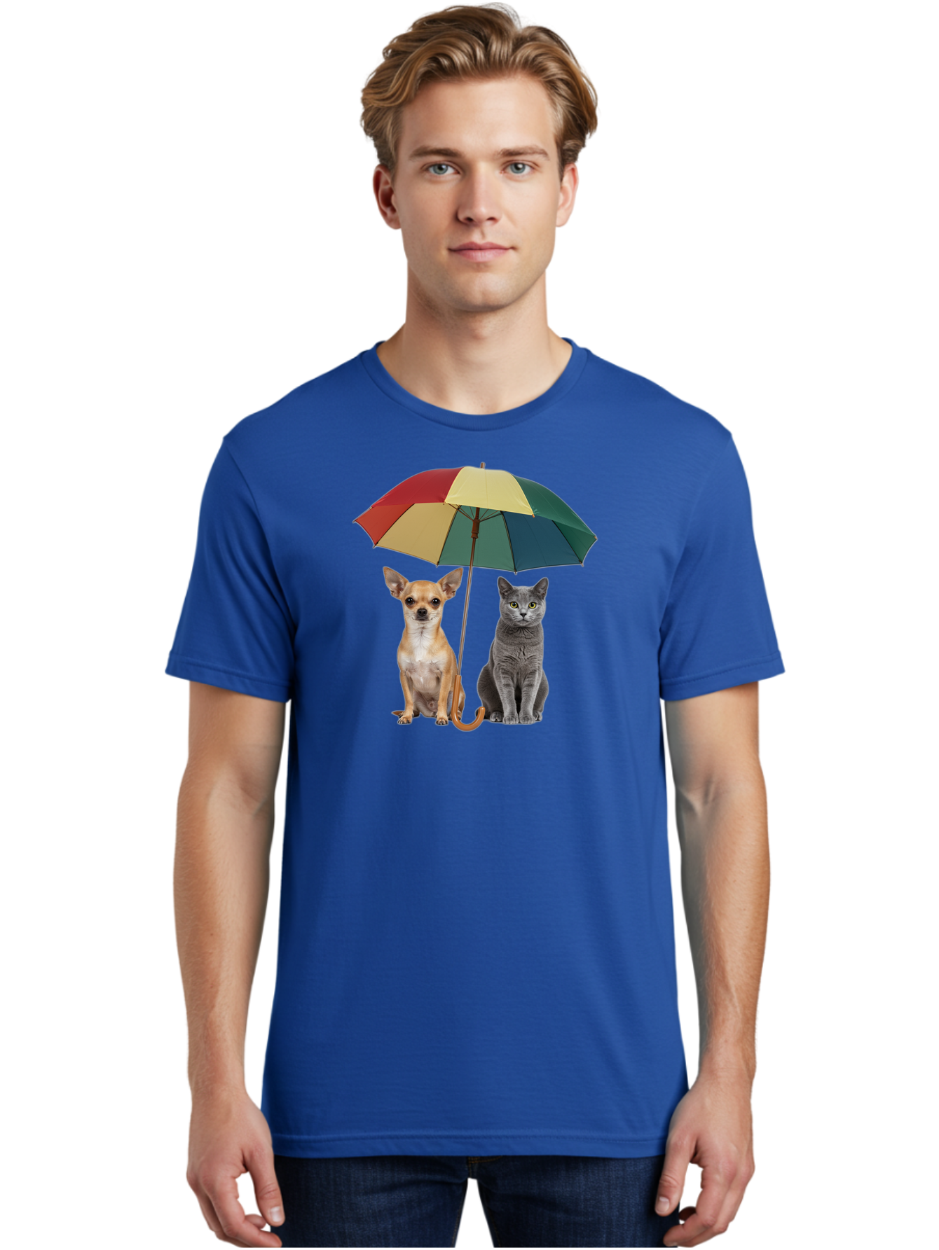 Colorful-Umbrella-Cat-Dog Men'S Graphic Tee, 100% Cotton, Comfortable Casual Summer Wear, Machine Washable, Vintage Camera, Old Camera, Antique Camera, Black Camera, Classic Photography, Photography Equipment, Nostalgic Device, Film Camera, Baf728