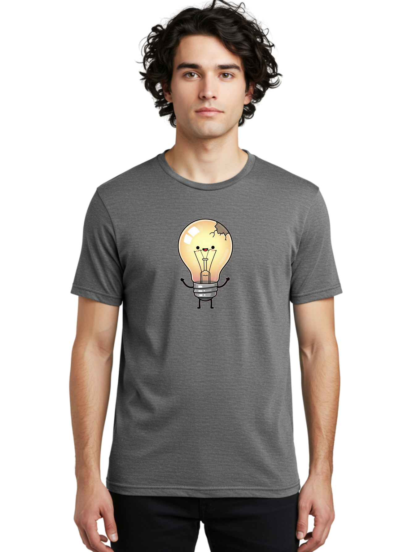 Cracked-Light-Bulb-16 Men'S Graphic Tee, 100% Cotton, Comfortable Casual Summer Wear, Machine Washable, Vintage Camera, Old Camera, Antique Camera, Black Camera, Classic Photography, Photography Equipment, Nostalgic Device, Film Camera, Baf738