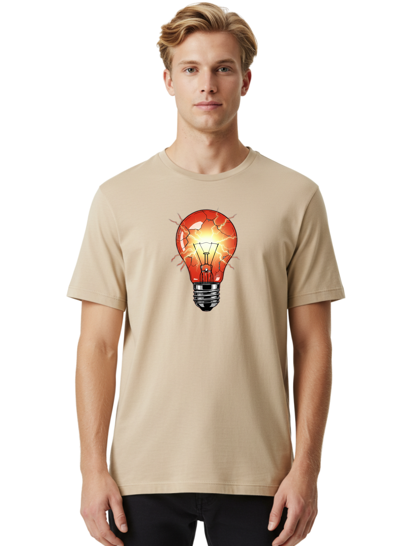Cracked-Light-Bulb-17 Men'S Graphic Tee, 100% Cotton, Comfortable Casual Summer Wear, Machine Washable, Vintage Camera, Old Camera, Antique Camera, Black Camera, Classic Photography, Photography Equipment, Nostalgic Device, Film Camera, Baf739