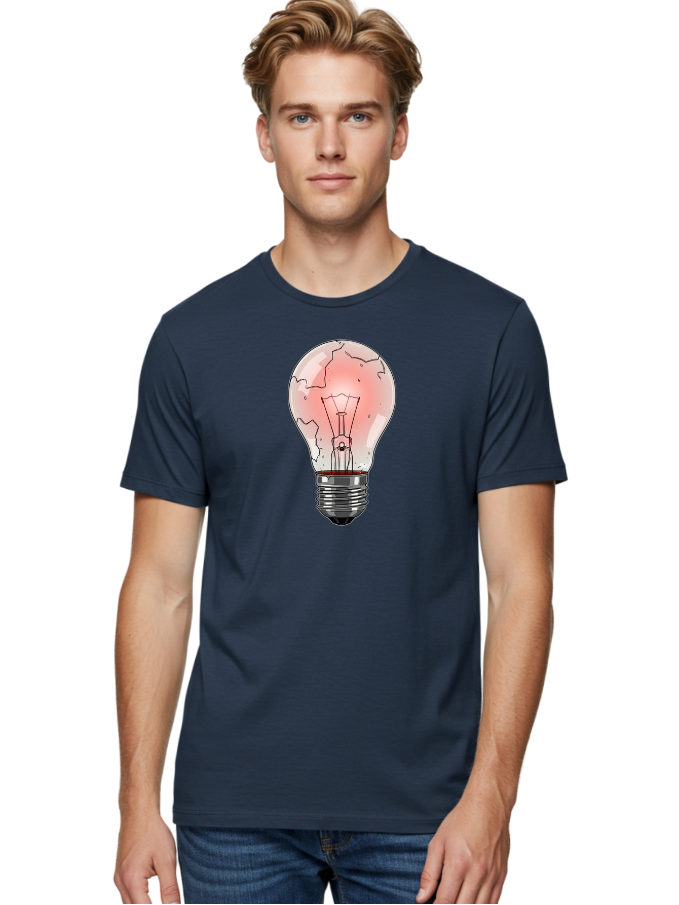 Cracked-Light-Bulb-18 Men'S Graphic Tee, 100% Cotton, Comfortable Casual Summer Wear, Machine Washable, Vintage Camera, Old Camera, Antique Camera, Black Camera, Classic Photography, Photography Equipment, Nostalgic Device, Film Camera, Baf740