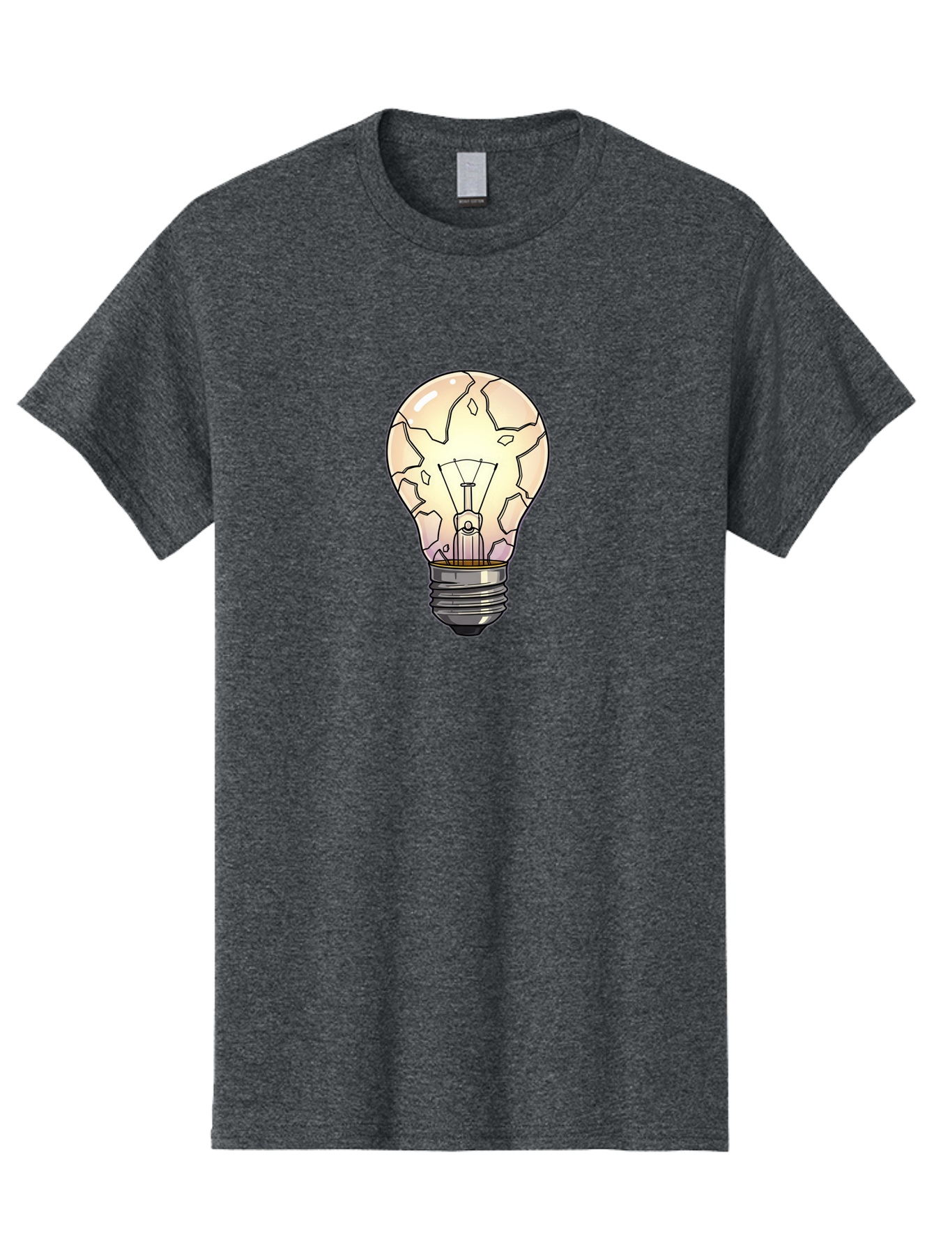 Cracked-Light-Bulb-7 Men'S Graphic Tee, 100% Cotton, Comfortable Casual Summer Wear, Machine Washable, Vintage Camera, Old Camera, Antique Camera, Black Camera, Classic Photography, Photography Equipment, Nostalgic Device, Film Camera, Baf747