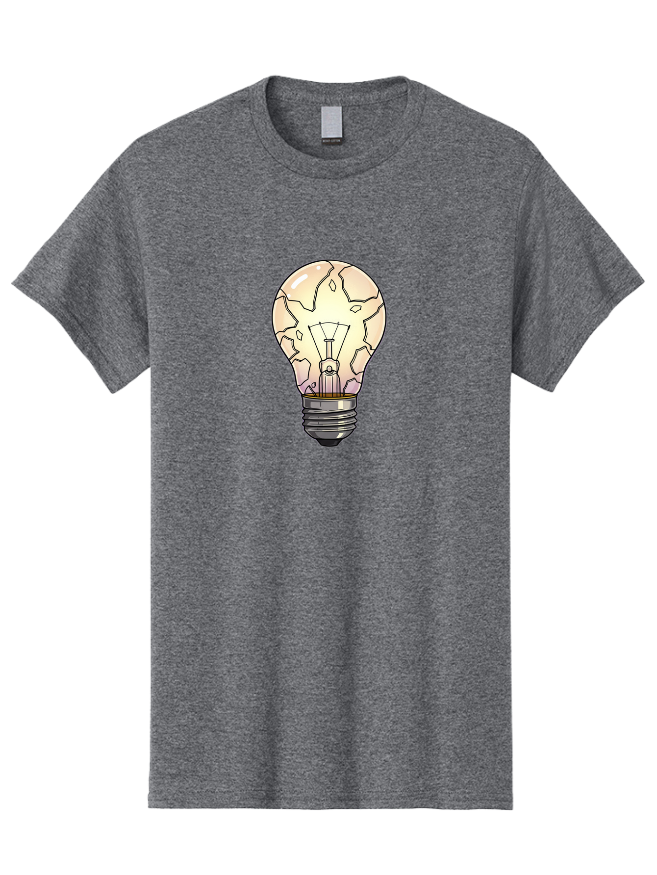 Cracked-Light-Bulb-7 Men'S Graphic Tee, 100% Cotton, Comfortable Casual Summer Wear, Machine Washable, Vintage Camera, Old Camera, Antique Camera, Black Camera, Classic Photography, Photography Equipment, Nostalgic Device, Film Camera, Baf747