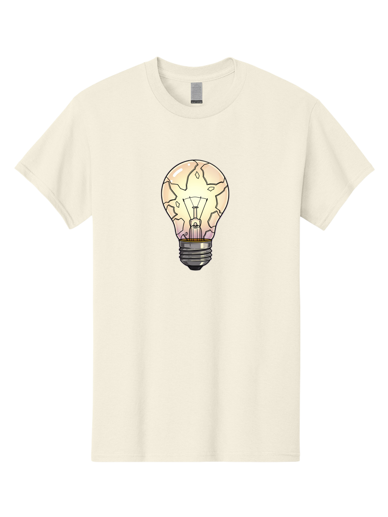 Cracked-Light-Bulb-7 Men'S Graphic Tee, 100% Cotton, Comfortable Casual Summer Wear, Machine Washable, Vintage Camera, Old Camera, Antique Camera, Black Camera, Classic Photography, Photography Equipment, Nostalgic Device, Film Camera, Baf747