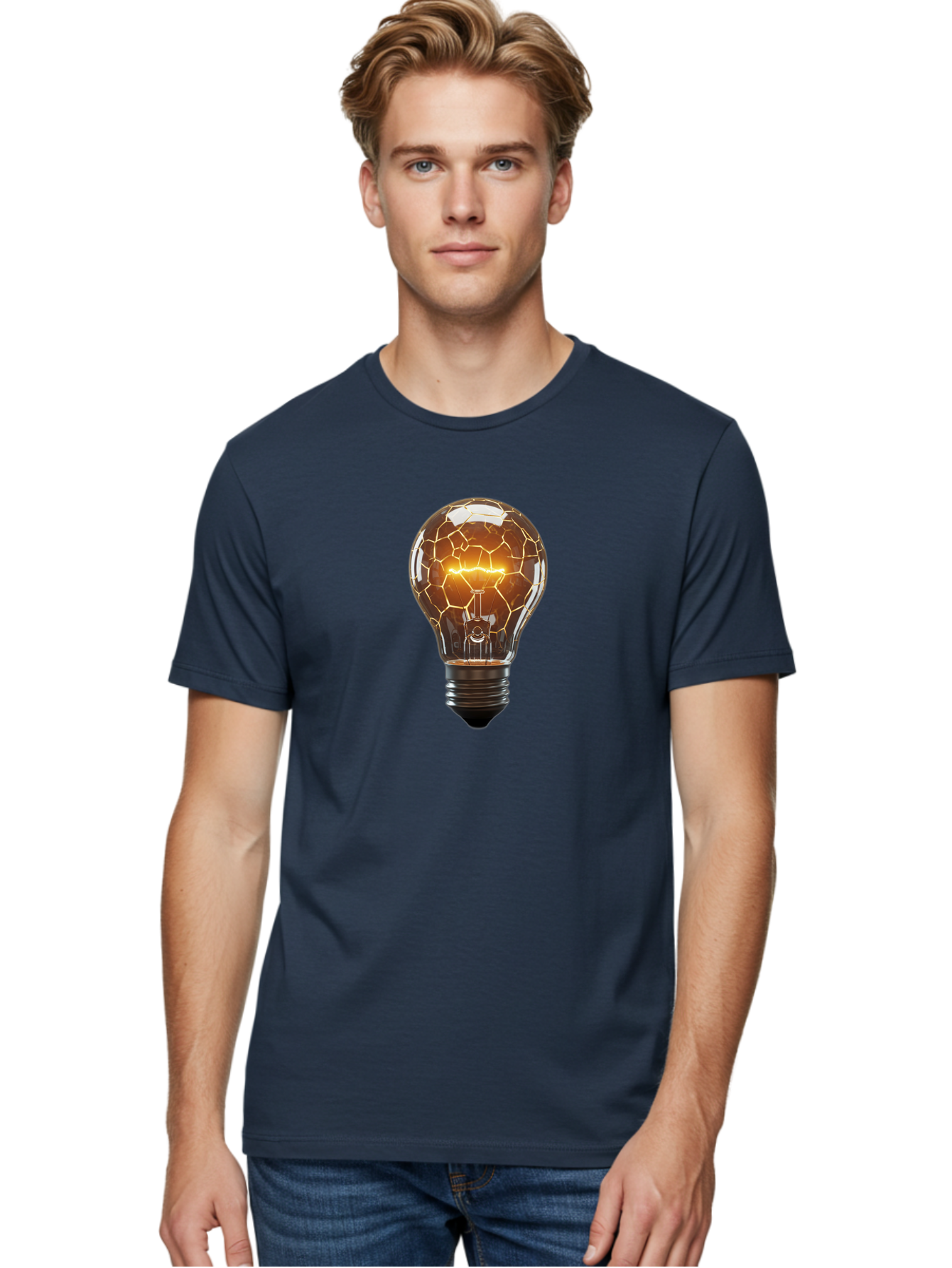 Cracked-Light-Bulb-8 Men'S Graphic Tee, 100% Cotton, Comfortable Casual Summer Wear, Machine Washable, Vintage Camera, Old Camera, Antique Camera, Black Camera, Classic Photography, Photography Equipment, Nostalgic Device, Film Camera, Baf748
